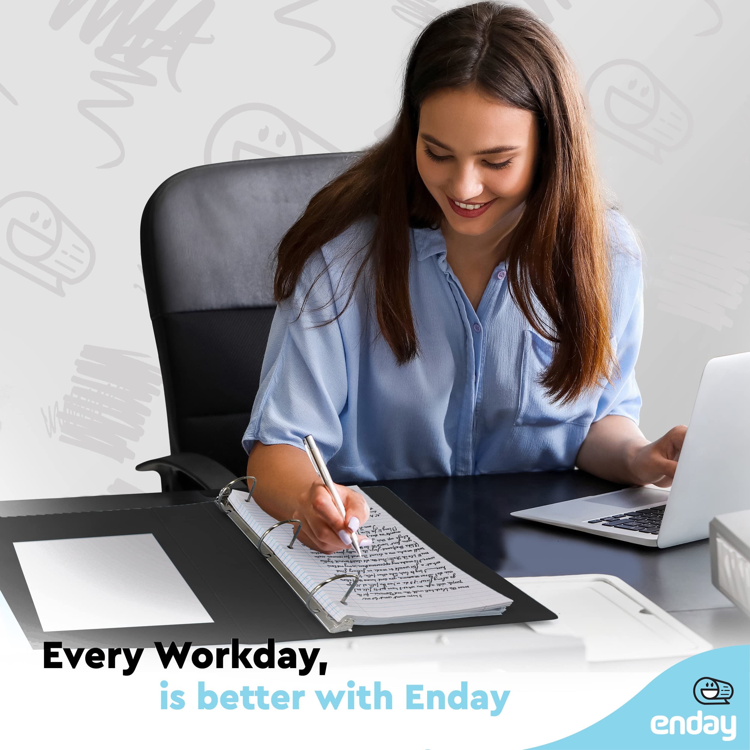 Enday 2 Inch 3 Ring Binder 6 Pack - Heavy Duty 2