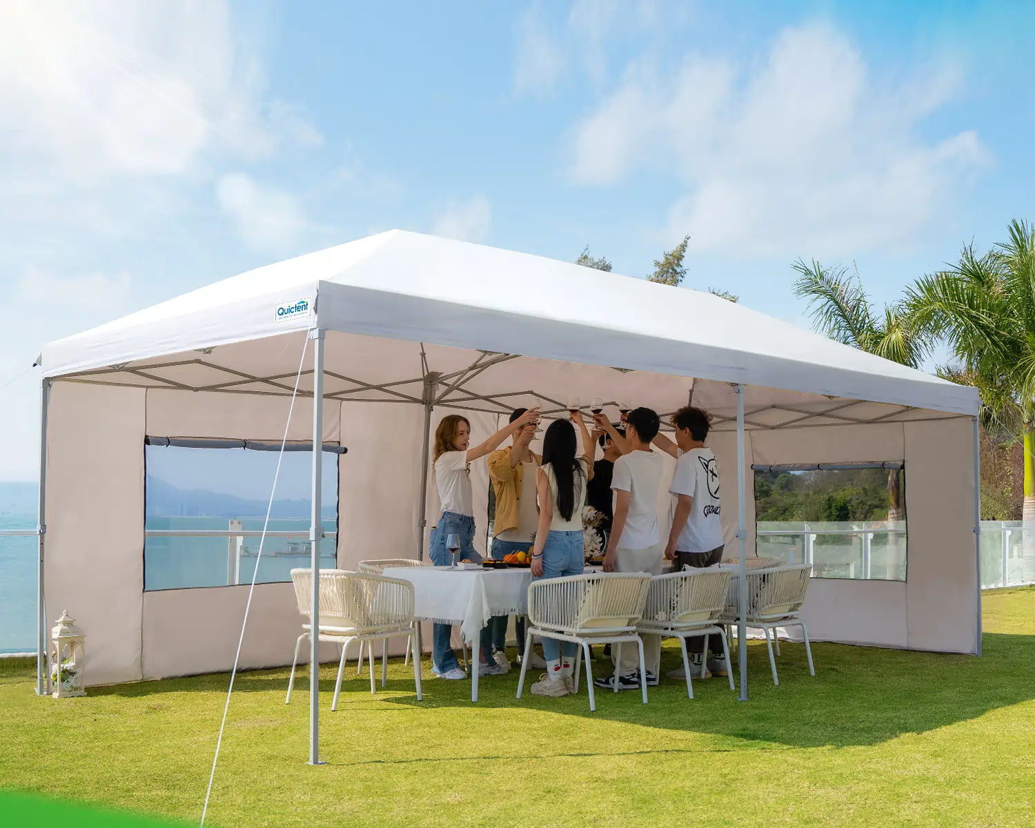 10' x 20' Pop Up Canopy Tent with Removable Side Walls - Waterproof Outdoor Shelter for Parties, Camping & Beach Events