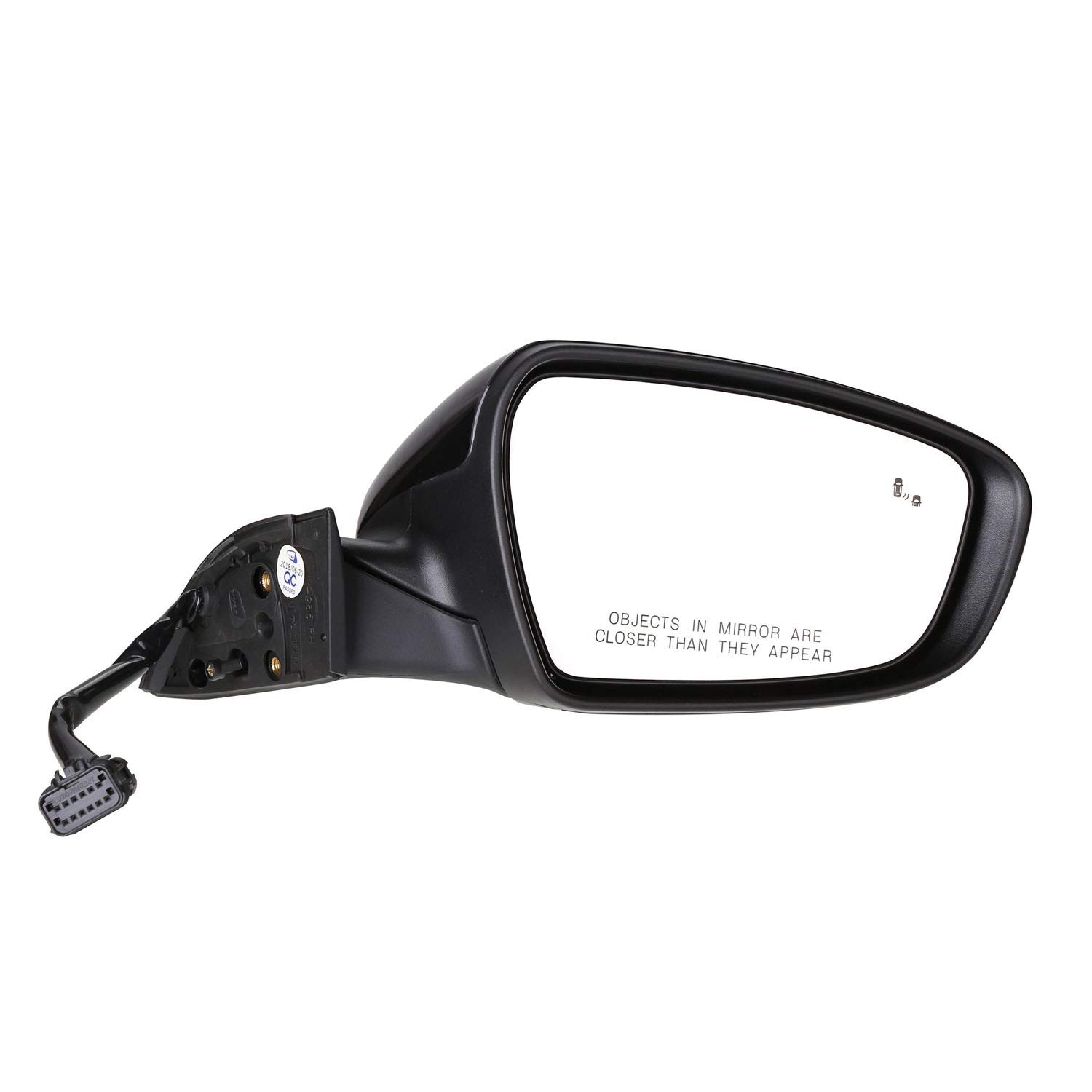 2017-2018 Kia Forte Passenger Side Power Door Mirror - Heated Glass, Turn Signal, Puddle Lamp & Blind Spot Detection | Power Folding & Paint Match | Convex Glass (Partslink KI1321215) | Perfect for Winter Driving & Enhanced Safety