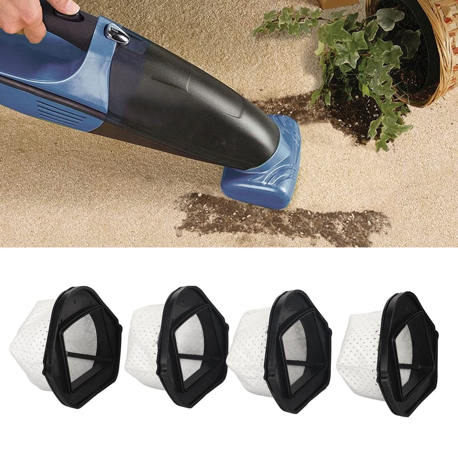 4 Pack Handheld Vacuum Cleaner Filter Replacement - Compatible with XSB726N SV75 SV70 SV726 Models - Perfect for Home, Car & Pet Hair Cleaning