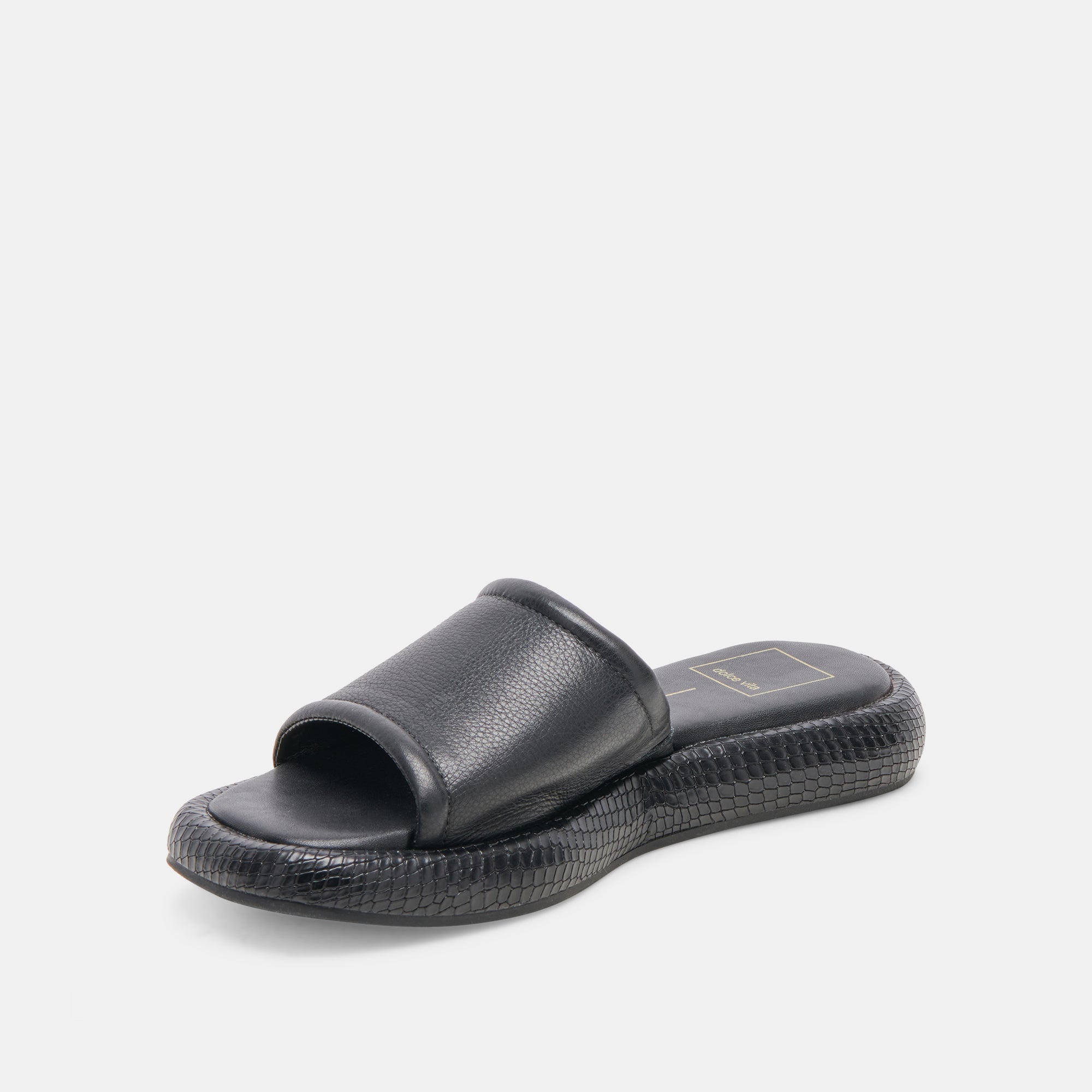 AISHA Women's Black Leather Sandals - Comfortable & Stylish Footwear for Summer, Beach, and Casual Outings