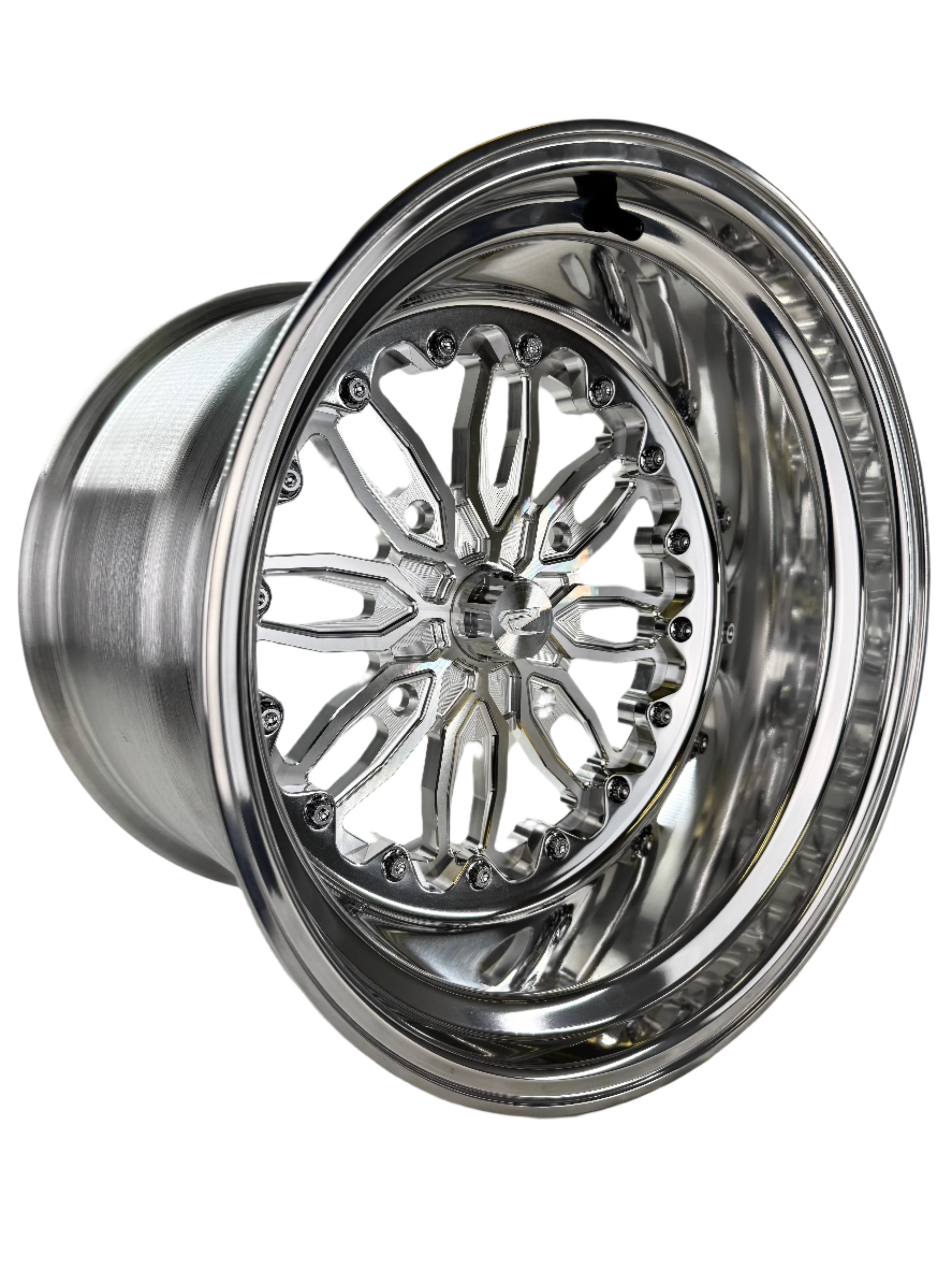Icon FF Forged Polished Silver Wheels - Premium Alloy Rims for Cars, Trucks & SUVs - High-Performance & Stylish Upgrade for Street Racing, Off-Roading & Daily Driving