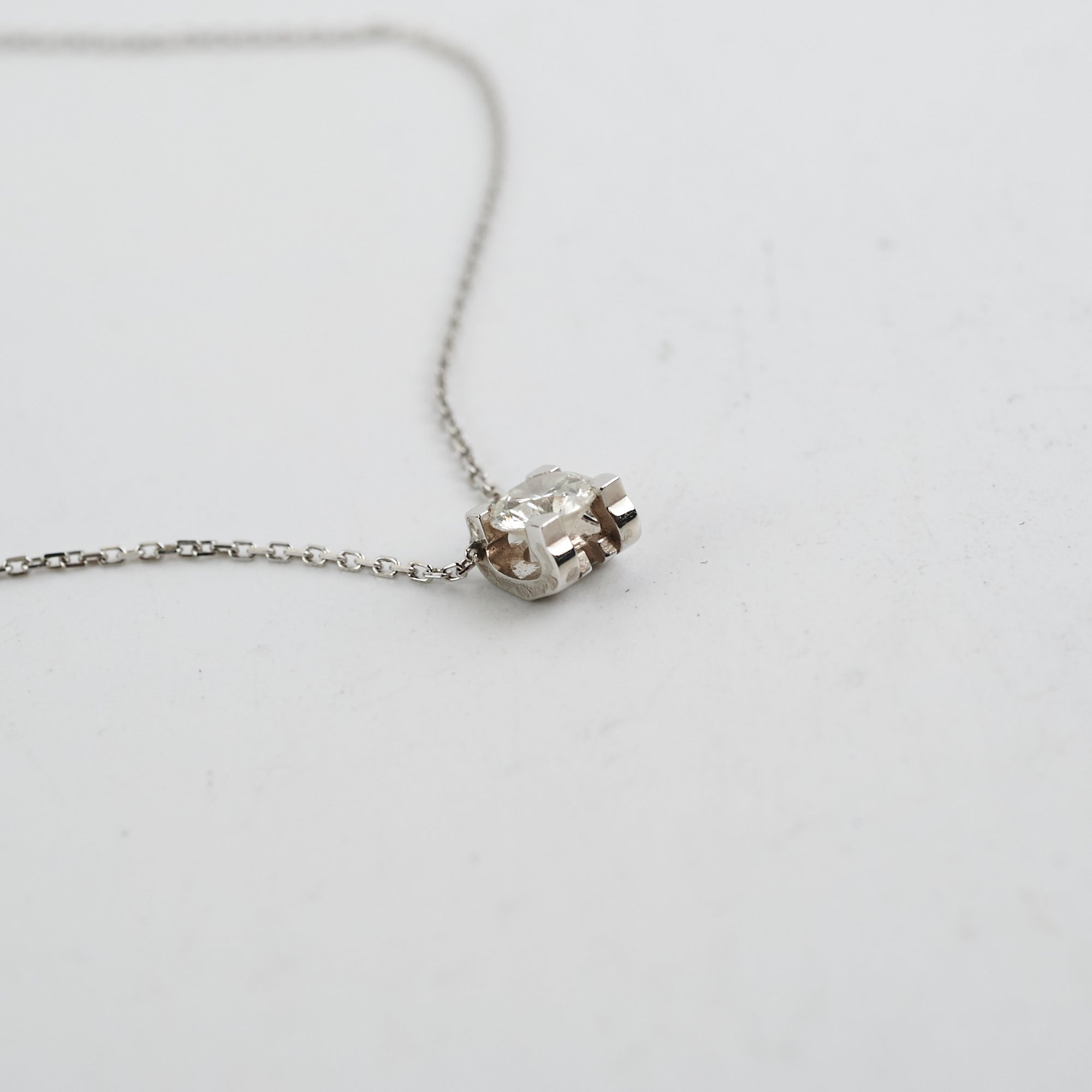 Cartier 18K White Gold 0.59 Carat Diamond Pendant Necklace for Women - Elegant Jewelry Gift for Anniversary, Wedding & Special Occasions