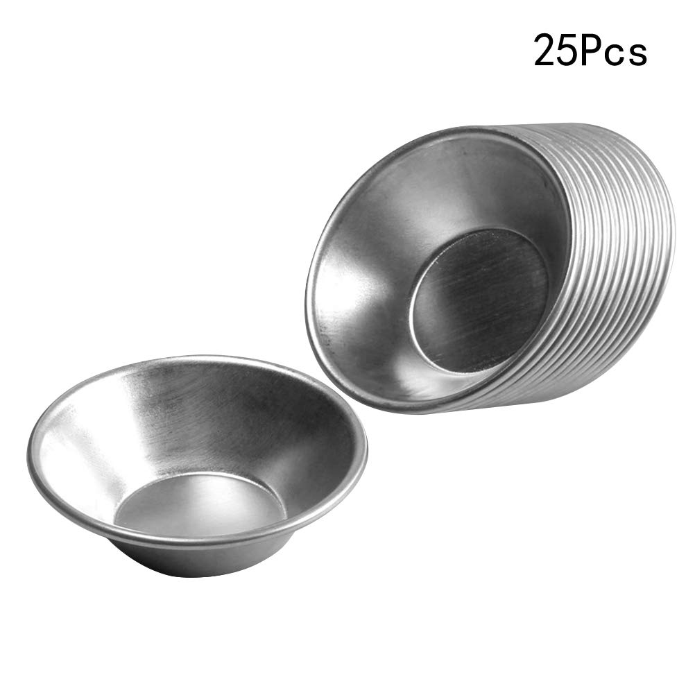 DOITOOL 25-Piece Non-Stick Aluminum Tart Pans - Mini Pie Baking Molds for Egg Tarts, Pastries & Desserts | Perfect for Home Baking, Party Treats & Holiday Cooking