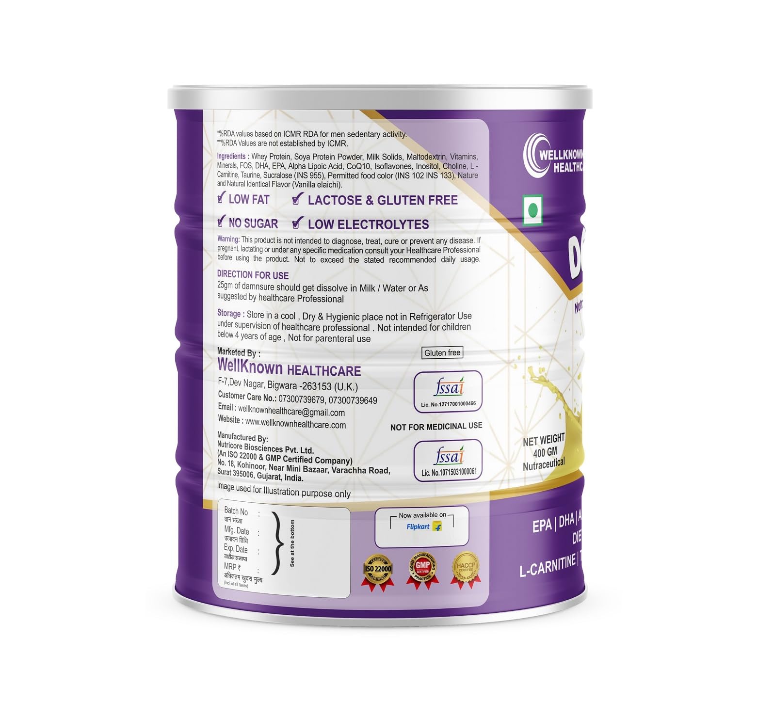 DamnSure High Protein Drink - Premium Whey Protein Shake for Muscle Recovery & Energy Boost | Ideal for Post-Workout, Fitness, and Active Lifestyle