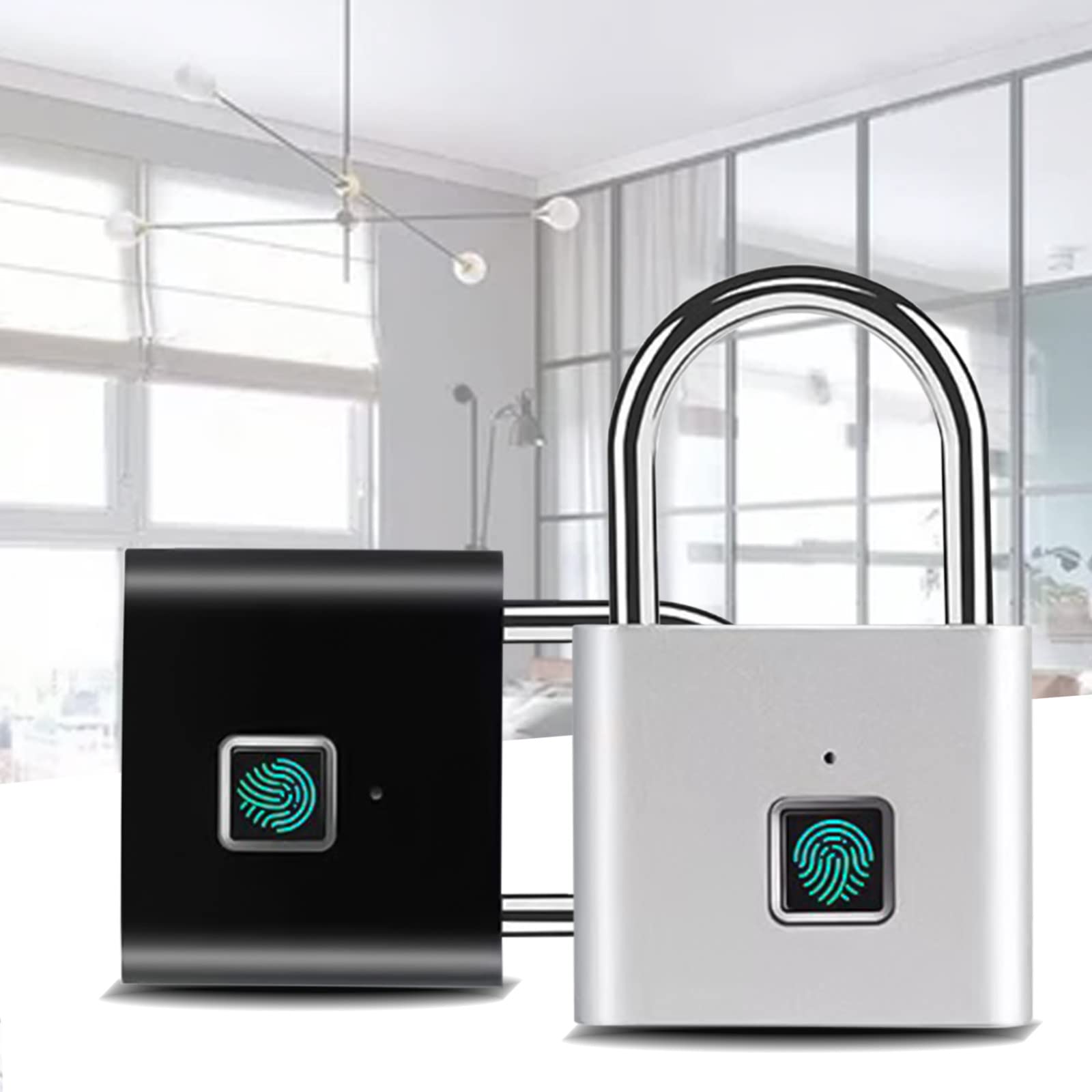 Smart Biometric Fingerprint Padlock - Keyless USB Rechargeable Waterproof Metal Lock for Doors, Lockers, Backpacks, Suitcases & Bikes | Secure Home, Office, Travel & Outdoor Use