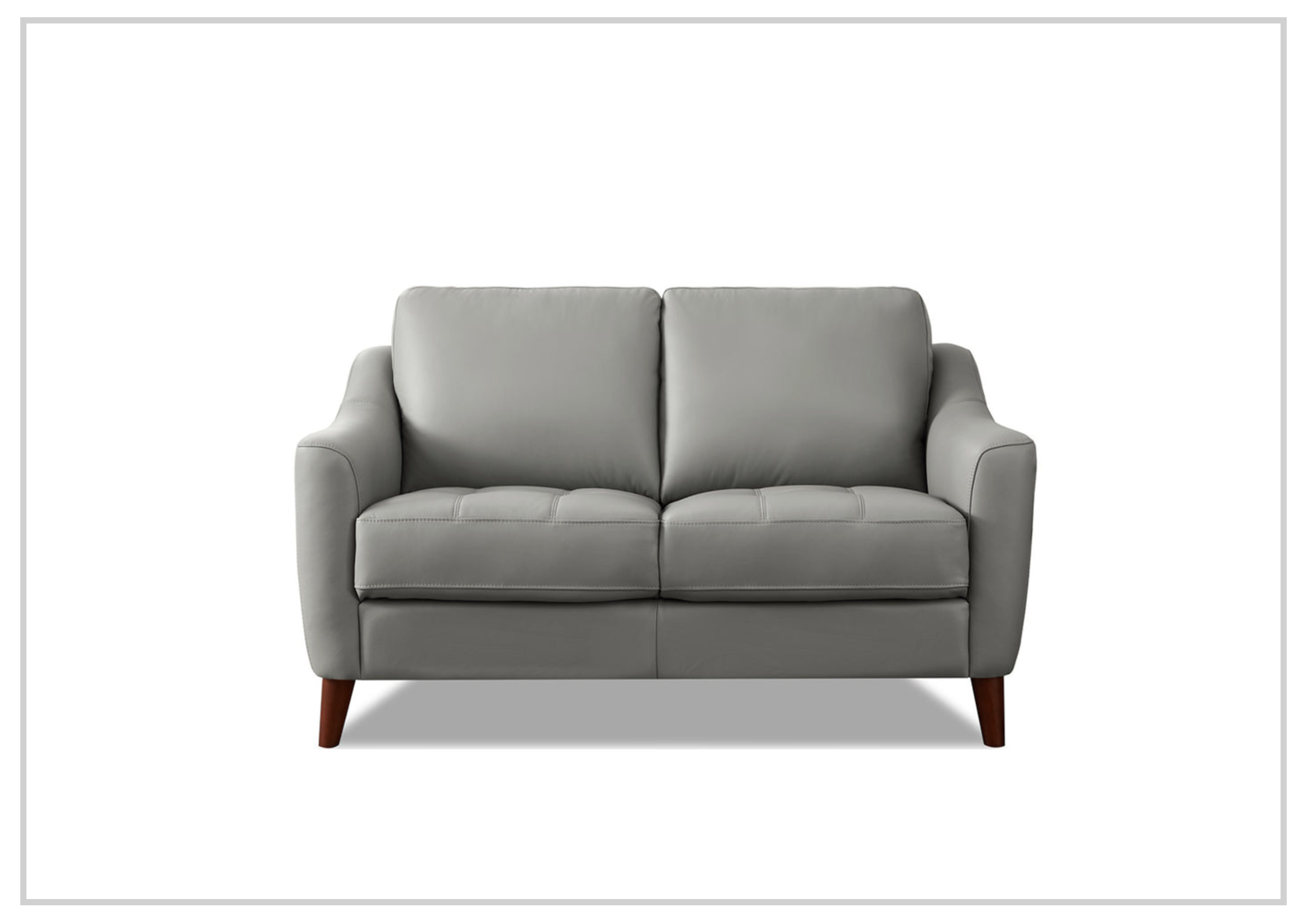 Hydeline Ersa Premium Leather Loveseat Sofa with Soft Slope Arms - Luxurious Small Couch for Living Room, Office or Apartment
