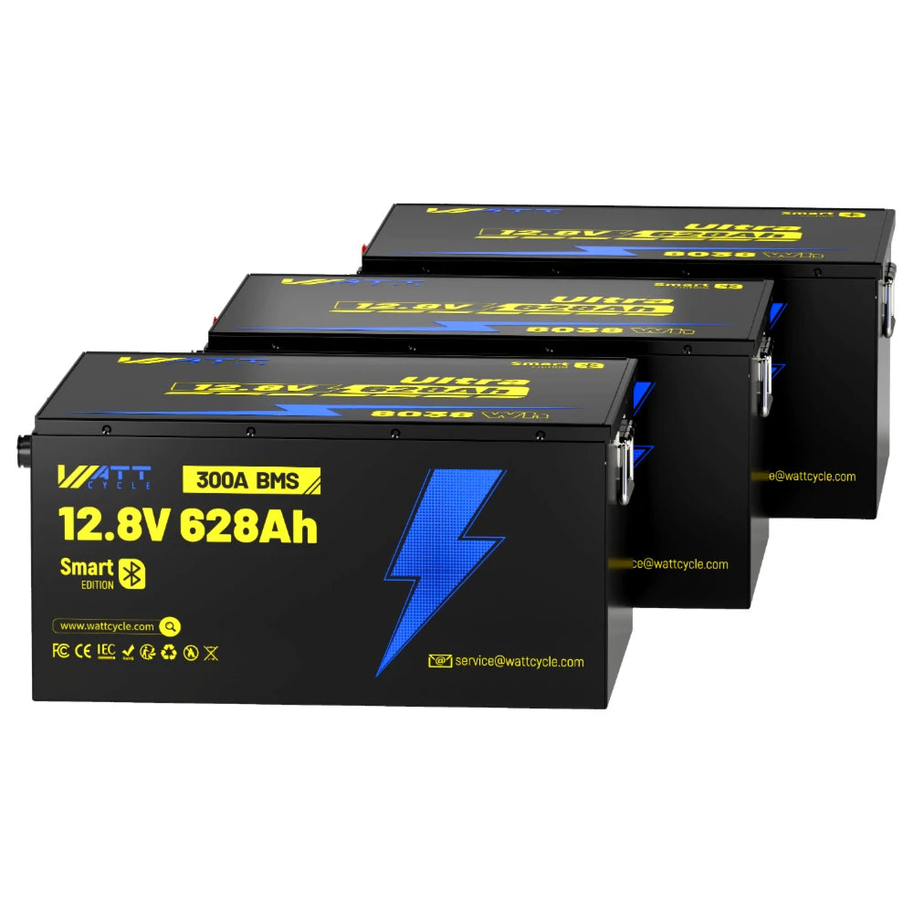 12V 628Ah Ultra Lightweight Lithium Battery with Bluetooth - Perfect for RVs, Boats, Solar Power Systems & Off-Grid Applications