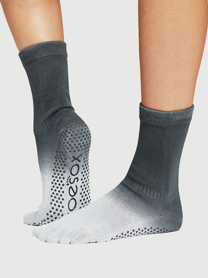 ToeSox Crew Full Toe Women's Non-Slip Yoga Socks with Grip for Pilates, Barre & Workout - Perfect for Yoga Studios, Gym & Home Exercise