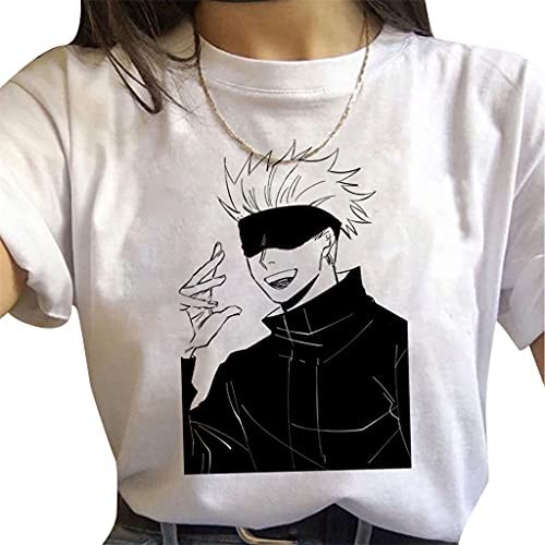 Jujutsu Kaisen Anime T-Shirt for Women - Satoru Gojo, Yuji Itadori, Megumi Fushiguro & Nobara Kugisaki Graphic Tee | Casual Wear, Cosplay & Anime Fan Gift