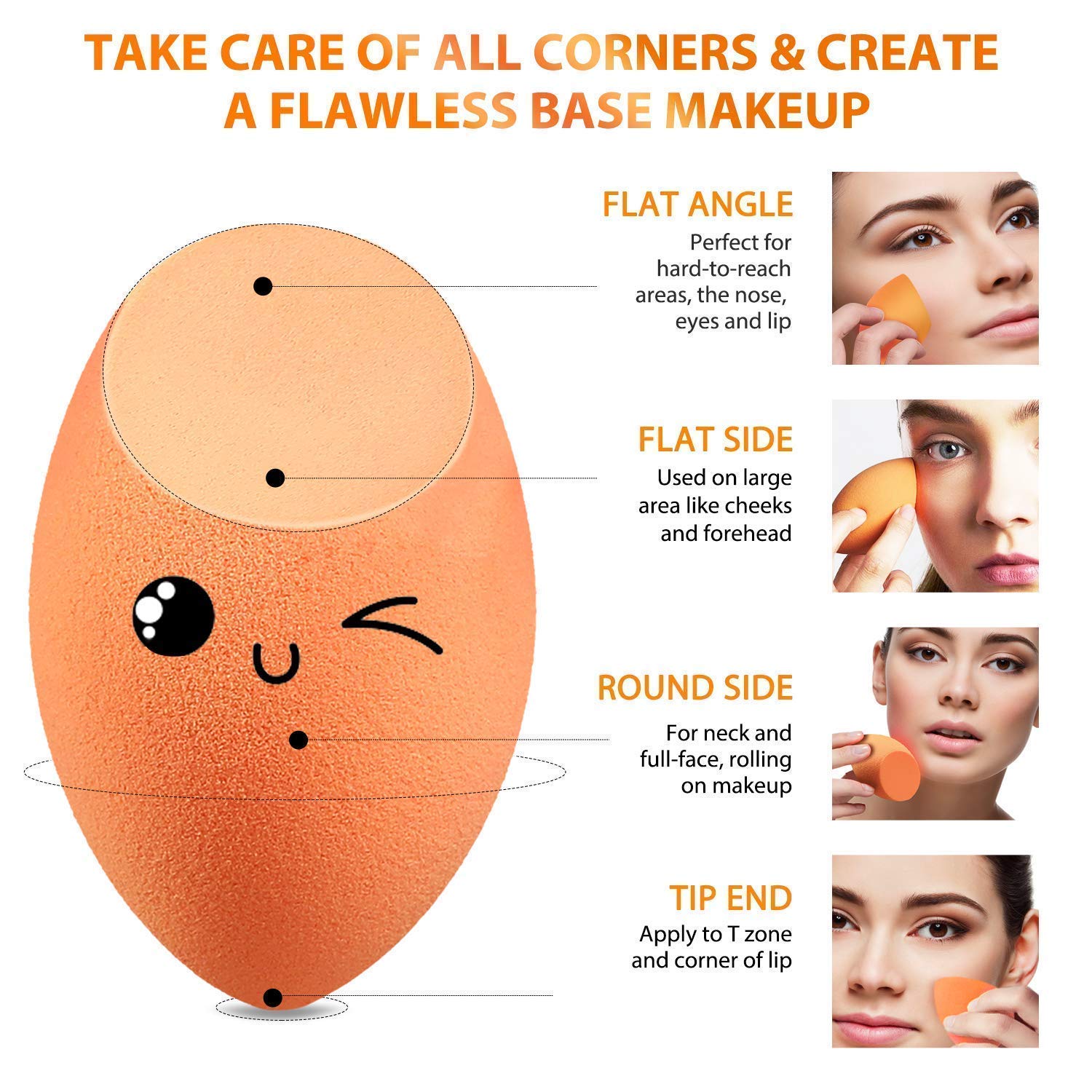 Professional Beauty Blender Sponge Set of 2 - Foundation Makeup Sponge for Liquid, Cream & Powder Cosmetics | Perfect for Foundation, Concealer & Setting Powder Application | Home & Travel Makeup Essential