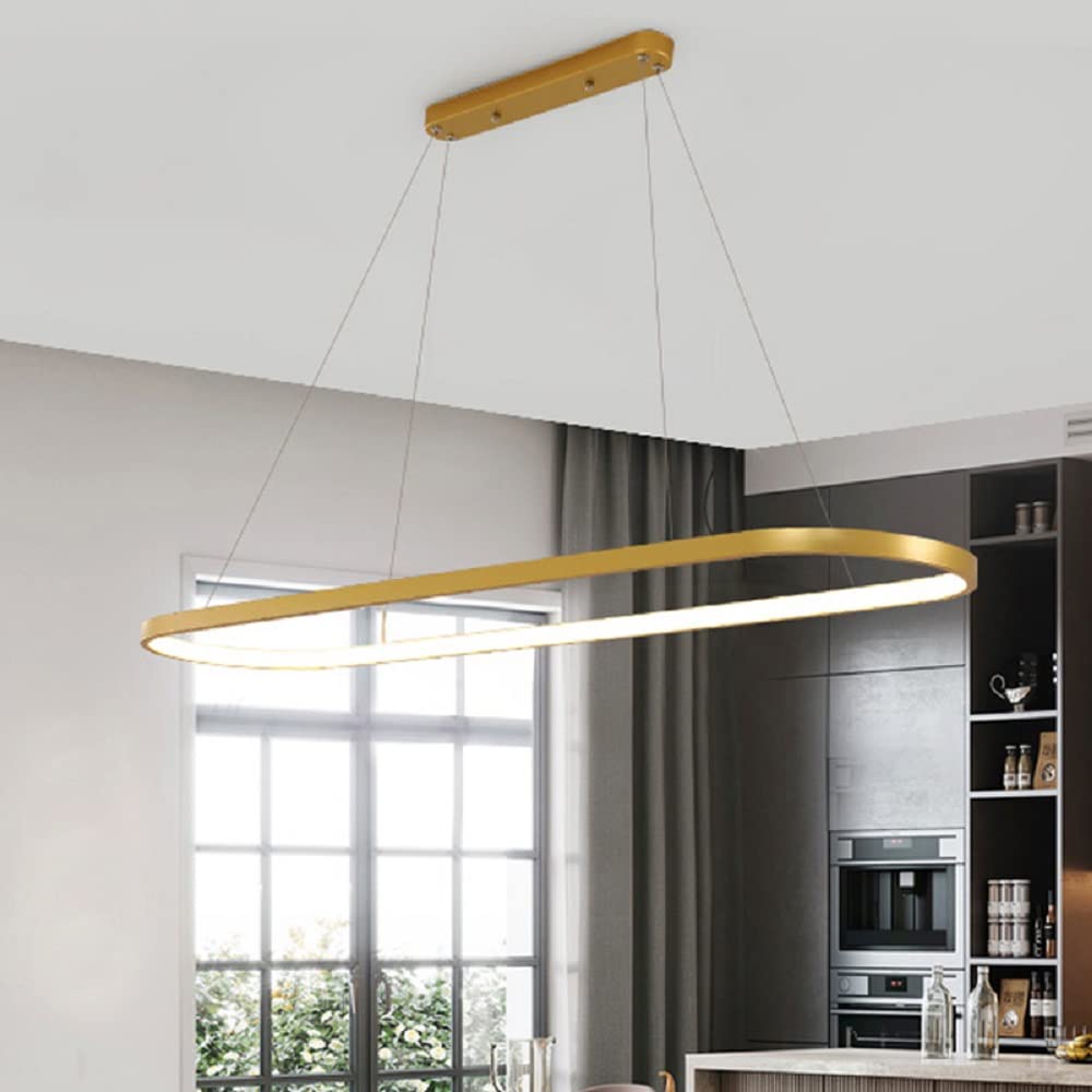 Modern Gold Oval Pendant Light - 35.5