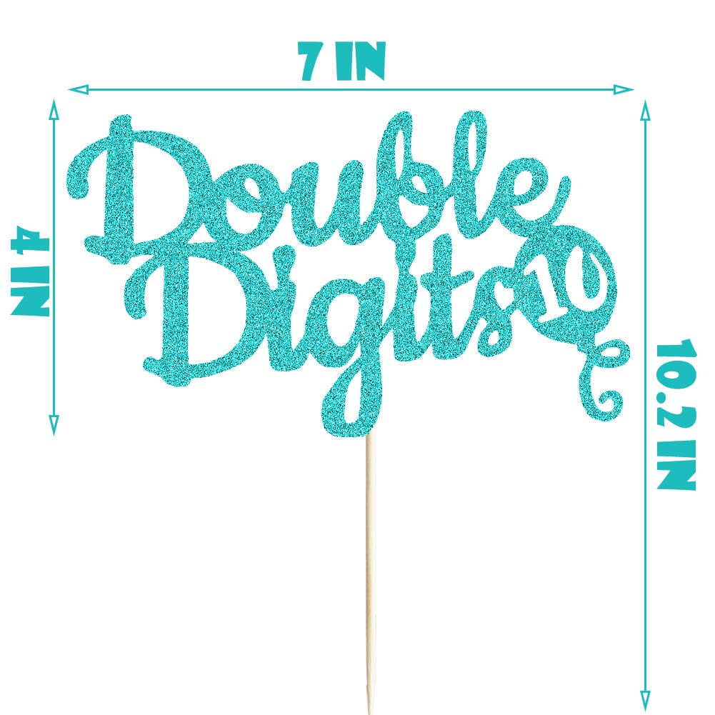 Double Digits Cake Topper - 10th Birthday Party Decorations | Gold Foil Number 10 Cake Topper for Tenth Birthday Celebrations, Anniversary & Milestone Parties (Green)