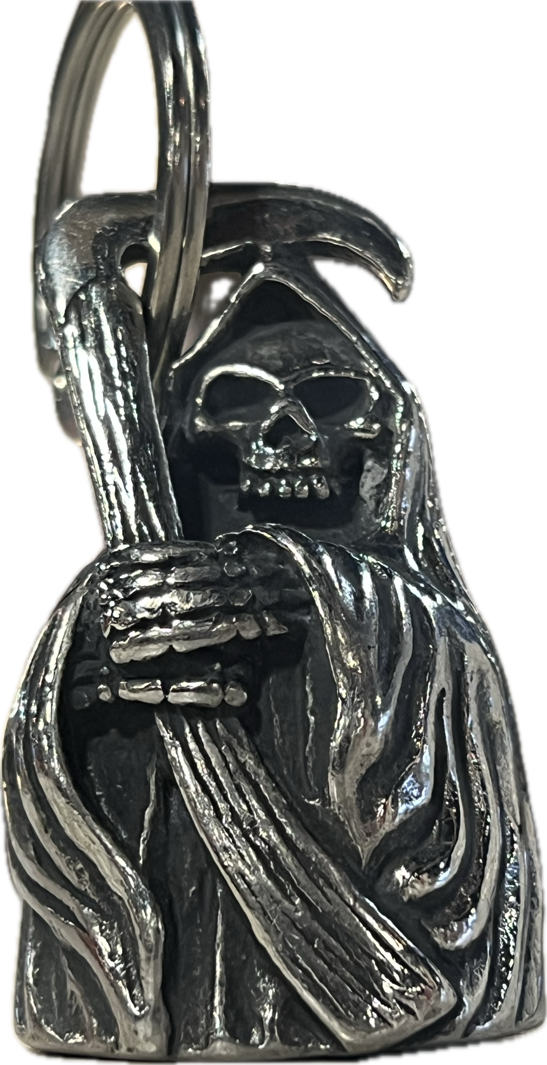 Motorcycle Bell with Full Grim Reaper Design - Protective Guardian Bell for Bikers - Perfect for Harley, Cruiser & Chopper Motorcycles