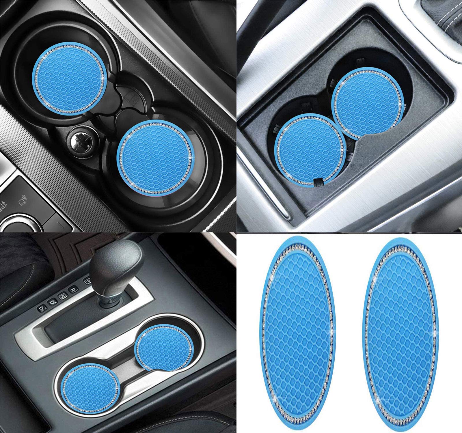 2pcs Silicone Non-Slip Car Coasters - 2.75