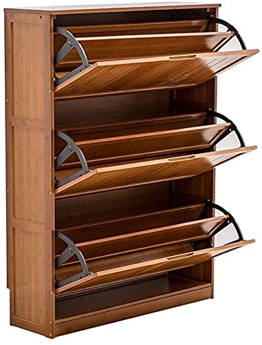 HUANE Solid Wood Shoe Storage Cabinet - Multi-Layer Dustproof Shoe Rack Bench with Shelf, Space Saving Entryway Organizer (107x50cm) - Perfect for Hallway, Closet & Mudroom Organization