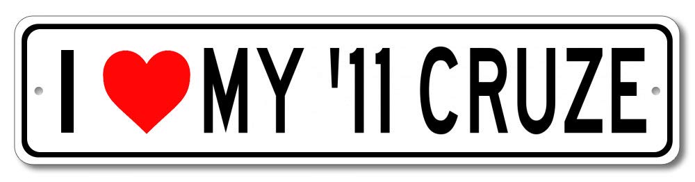 2011-2011 Chevy Cruze 'I Love My Car' Aluminum Sign - 4x18 Inch Vintage Garage Wall Decor, Man Cave Gift for Car Enthusiasts - Perfect for Garage, Workshop, or Car Show Display