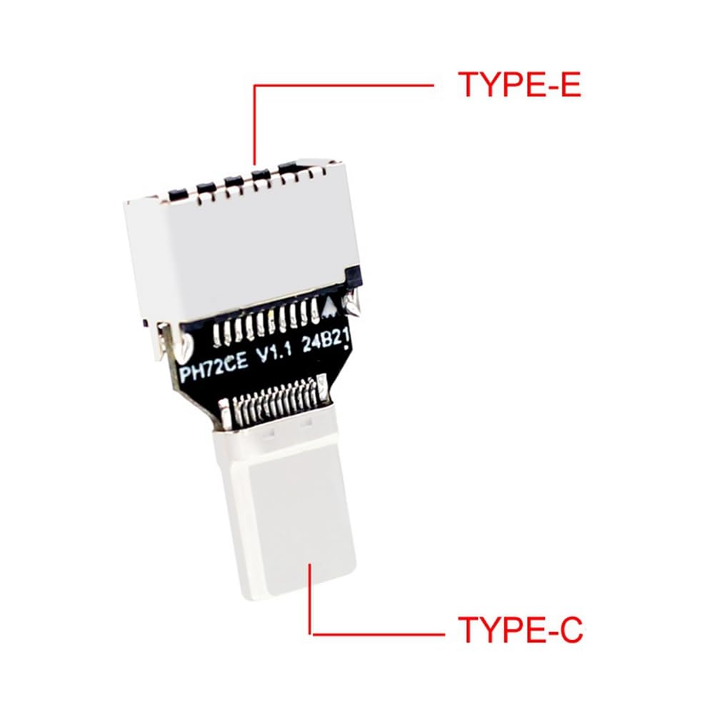 USB 3.2 Type-C Male to Type-E Female Adapter 20Gbps - Front Panel Computer Case Motherboard Expansion Connector - Perfect for PC Builds & Motherboard Upgrades