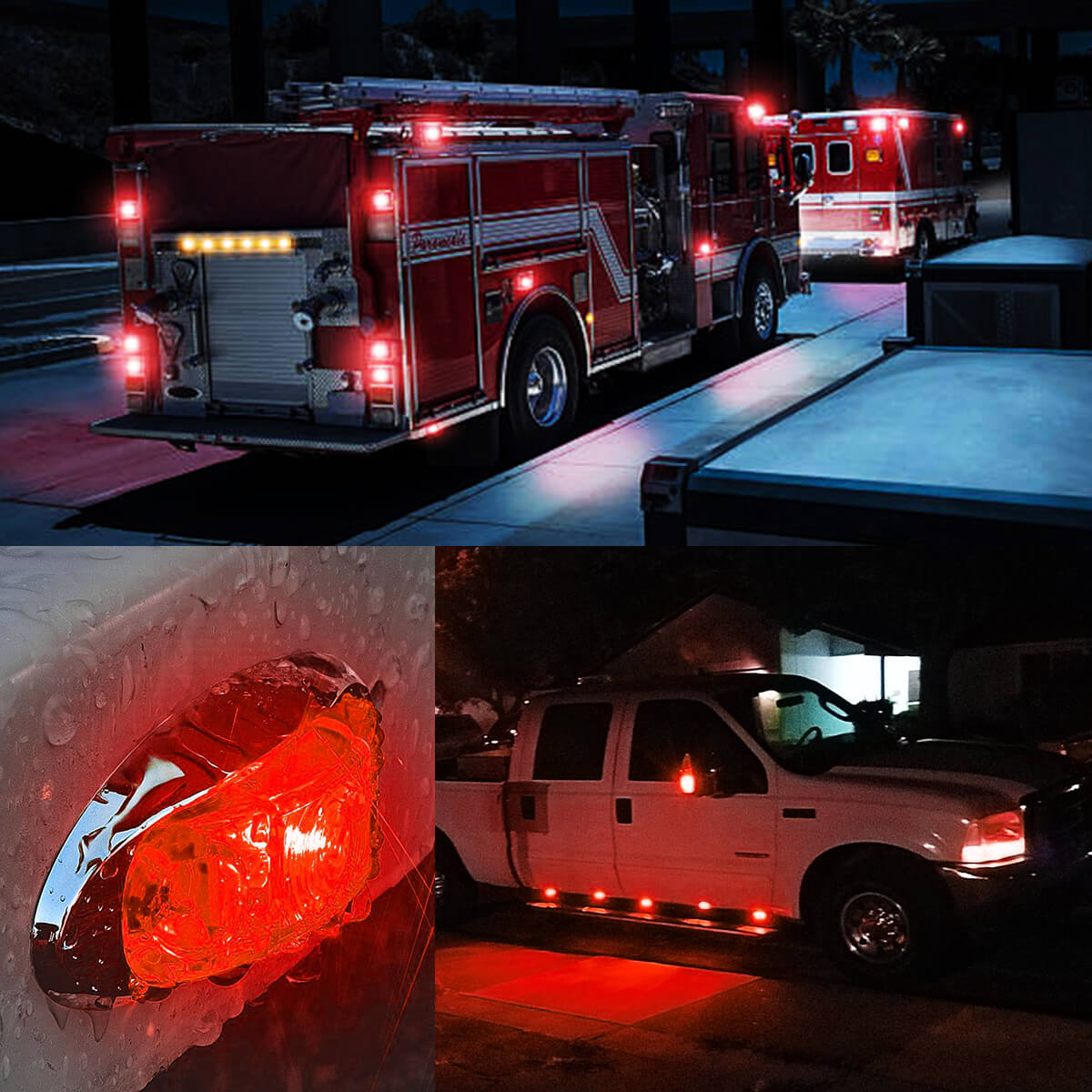 10Pcs 3 LED 3.9 Inch Oval Side Marker Lights with Chrome Bezel - Waterproof 12V Clearance Lights for Trucks & Trailers - Perfect for Night Driving, Off-Roading & Vehicle Safety
