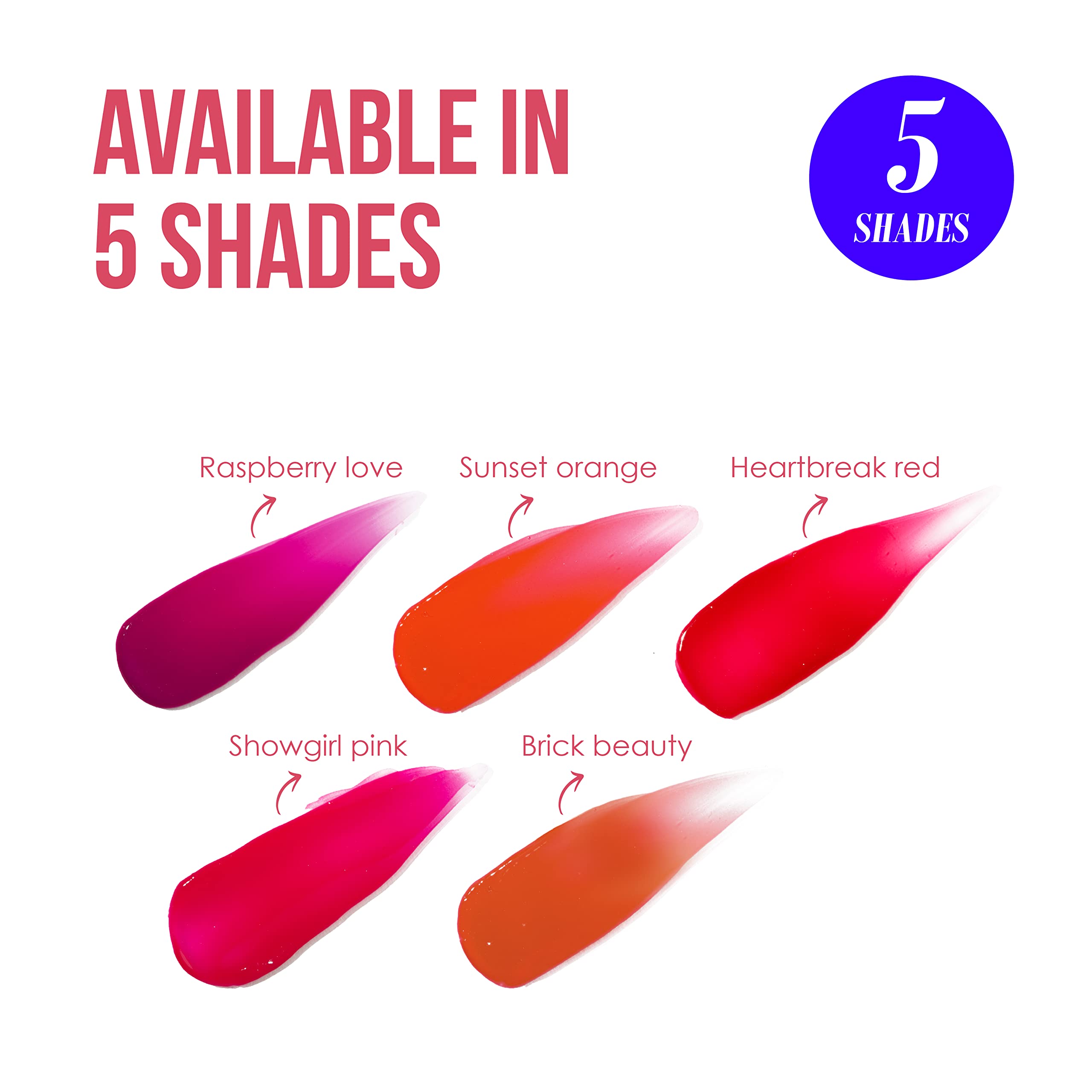 Blue Heaven Silk & Stain Lip Tint with Jojoba Oil & Vitamin E - Long Lasting, Non-Sticky, Transfer-Proof Lip Gloss - Natural Finish Raspberry Love (8ml) - Perfect for Everyday Wear, Date Nights & Special Occasions