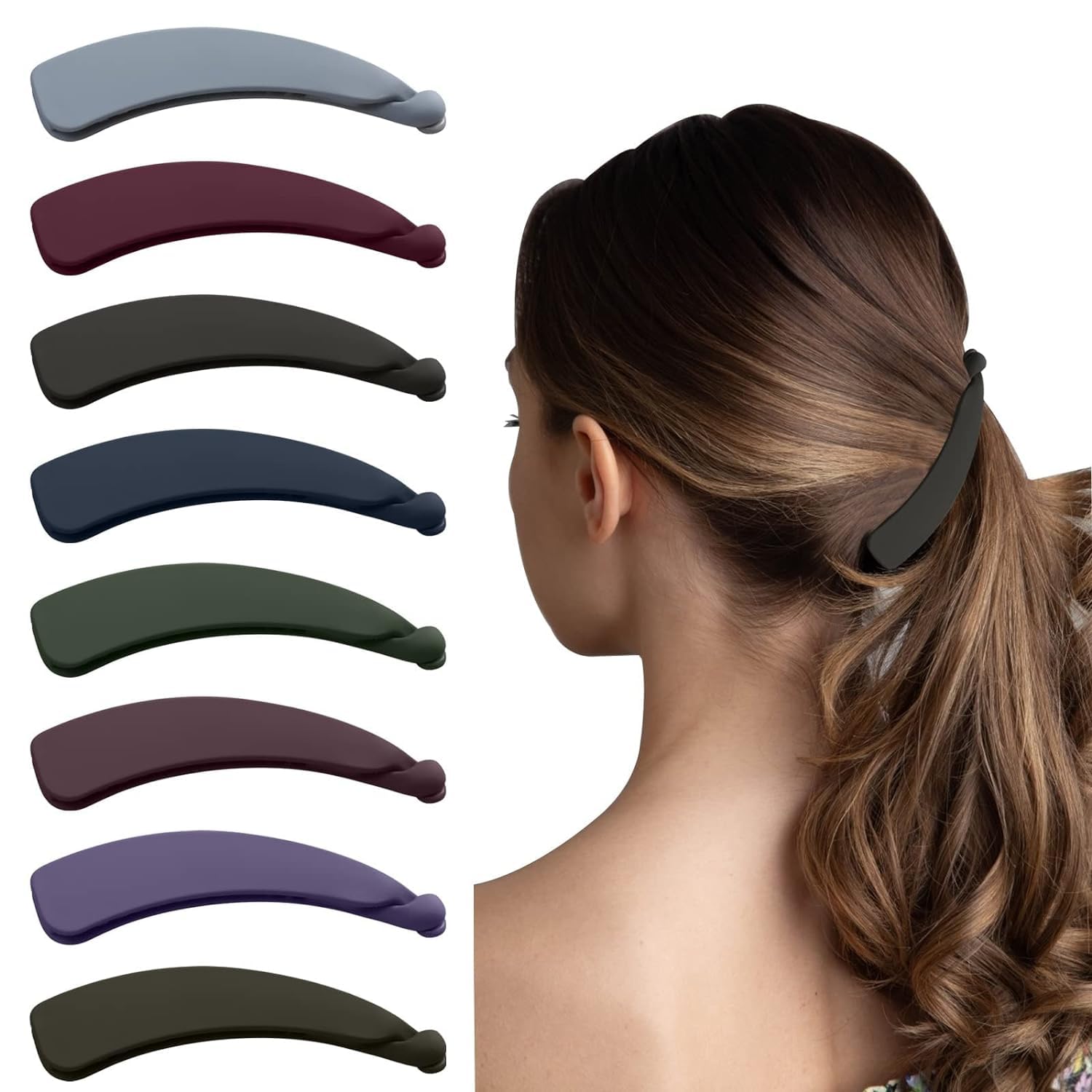 AUTOWRAP Banana Hair Clips for Women - 6 Pack Non-Slip Strong Hold Ponytail Clips for Fine & Thin Hair - Perfect for Workouts, Office & Everyday Hairstyles