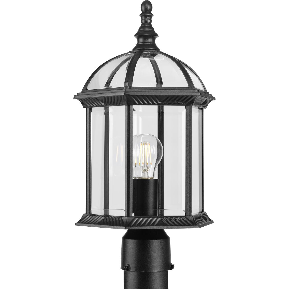 Dillard Collection Clear Glass Outdoor Post Light - Single Light Fixture for Porch, Patio, and Garden Illumination