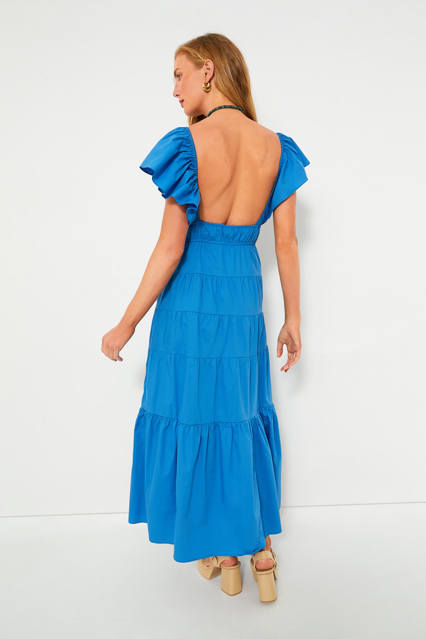 Blue V-Neck Maxi Dress for Women - Elegant Long Flowy Summer Dress for Beach, Party & Casual Wear