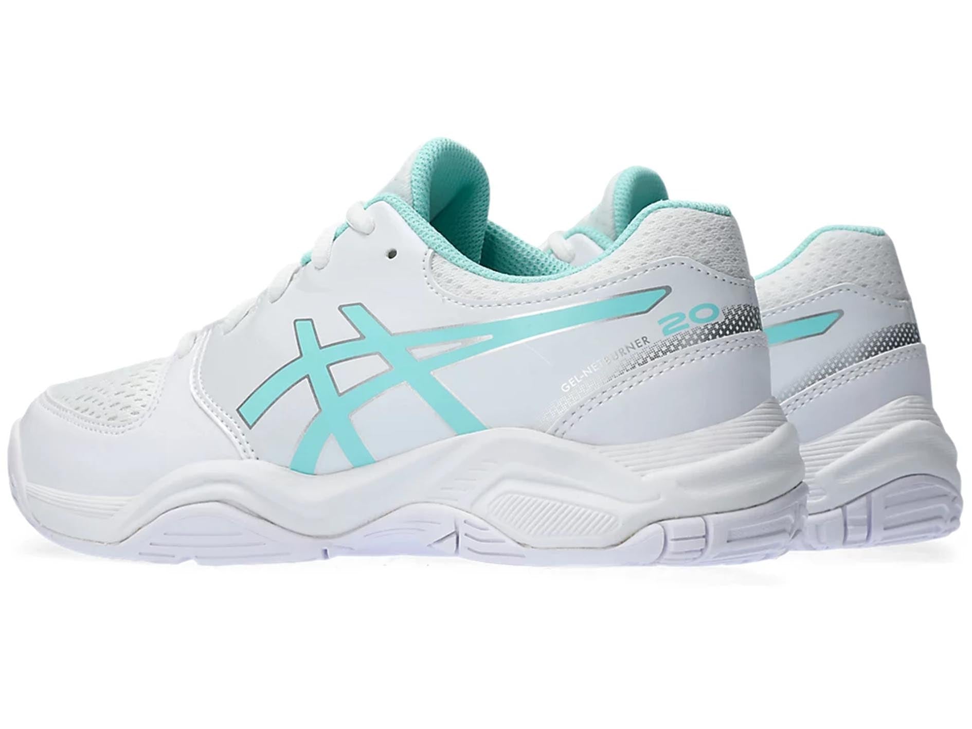 ASICS Kids Gel Netburner 20 GS Volleyball Shoes - White/Pink (1074A021-101) | Lightweight & Supportive for Junior Players - Perfect for Indoor Courts & Training Sessions
