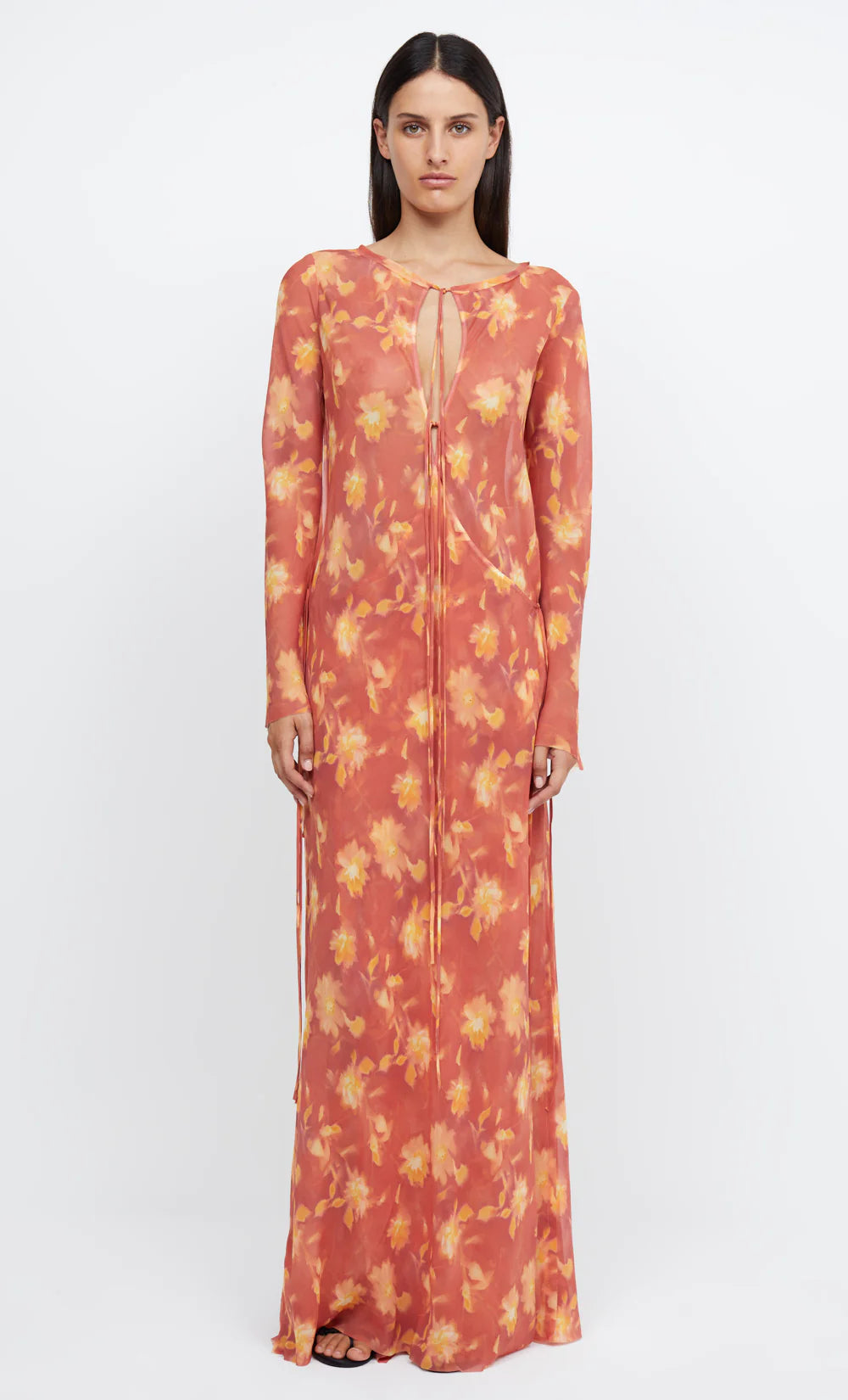 AZALEA WRAP LONG SLEEVE MAXI DRESS for Women - Flowy Boho Summer Beach Dress with Side Slits - Perfect for Vacations, Weddings & Date Nights