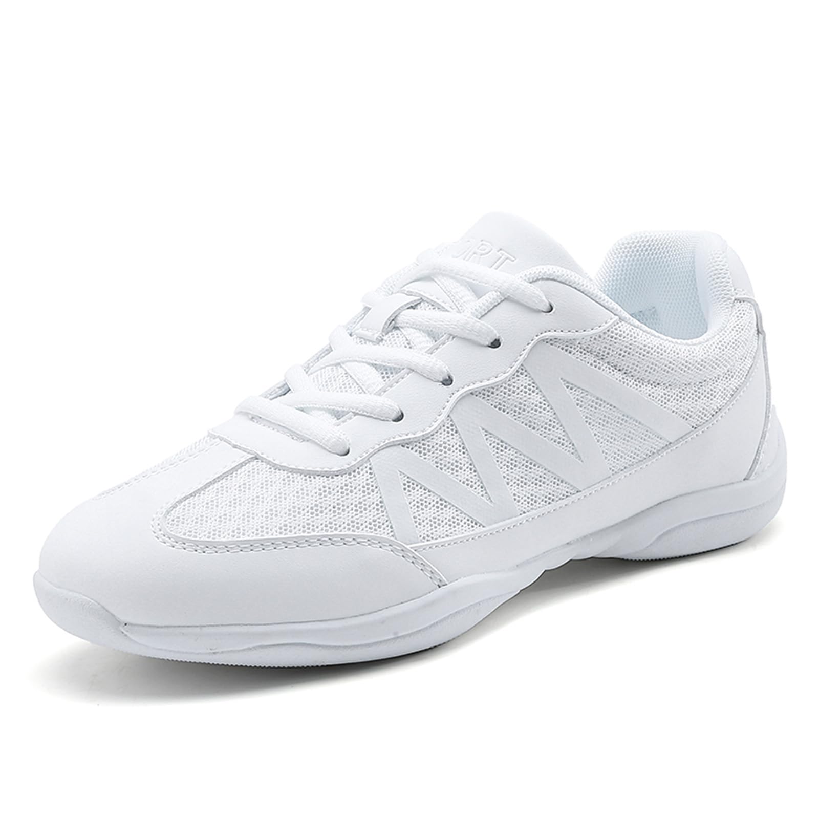 FLIOZY Women's Cheerleading Shoes - White Breathable Lightweight Dance Shoes for Girls, Competition & Athletic Training - Perfect for Cheer Practice, Gym Workouts and Dance Performances