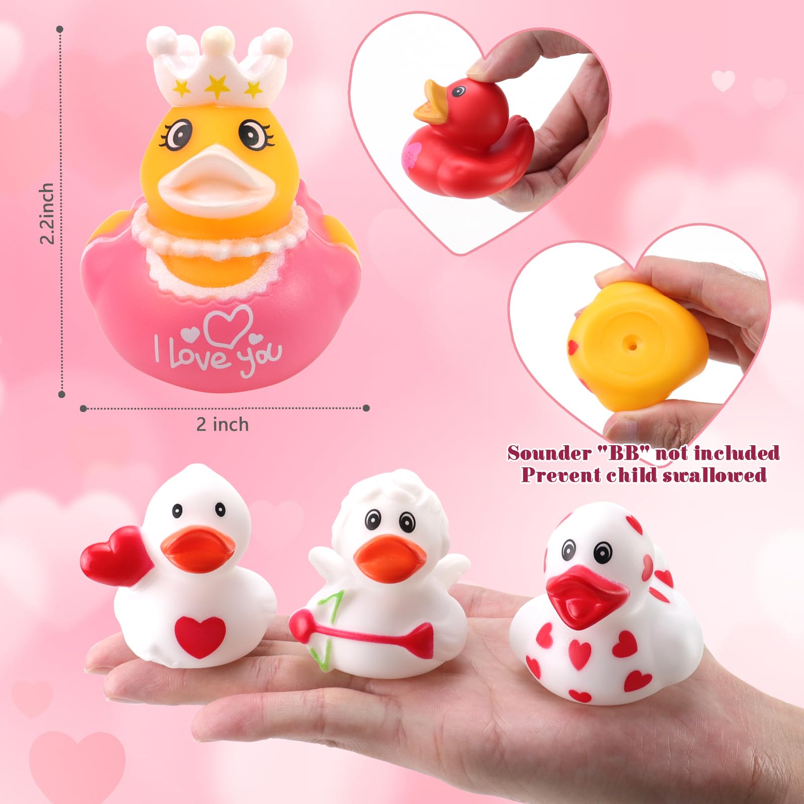 36Pcs Valentine's Day Rubber Duckies - Bulk 2