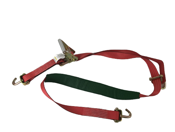 2-Pack 11' Red Heavy-Duty Ratchet Wheel Straps with Low Profile Sleeve & Swivel Hook - 3-Point Tie Down for ATV, Motorcycle, Cargo Securing - Perfect for Transporting Vehicles on Trailers & Trucks
