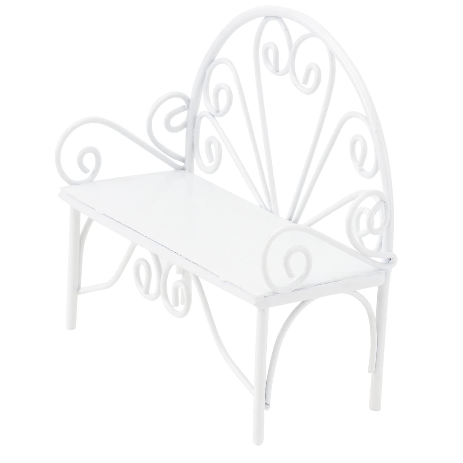 Veemoon 1:12 Mini Metal Park Bench - Wrought Iron Decor for Dollhouse & Model Scenes