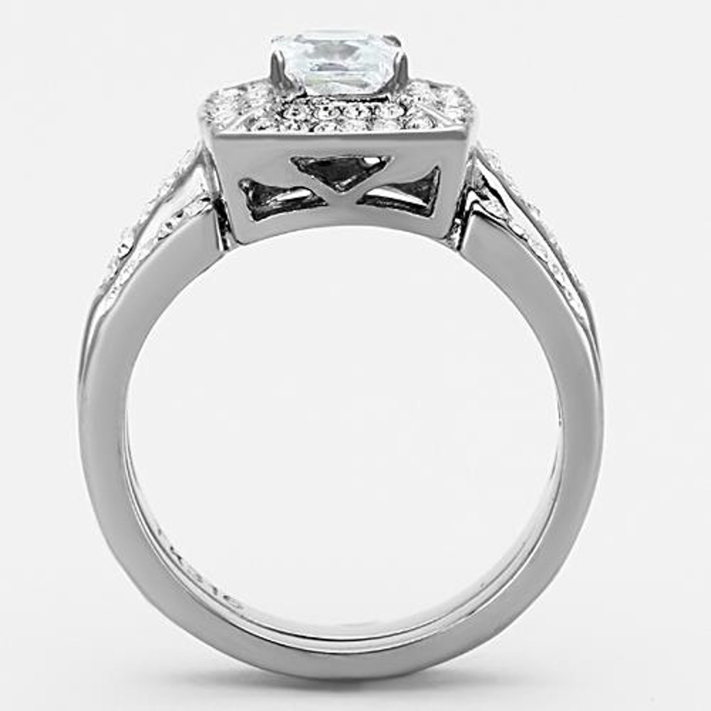 2.65ct Halo Princess Cut CZ Wedding Ring Set for Women Size 5-10 - Elegant Bridal Jewelry