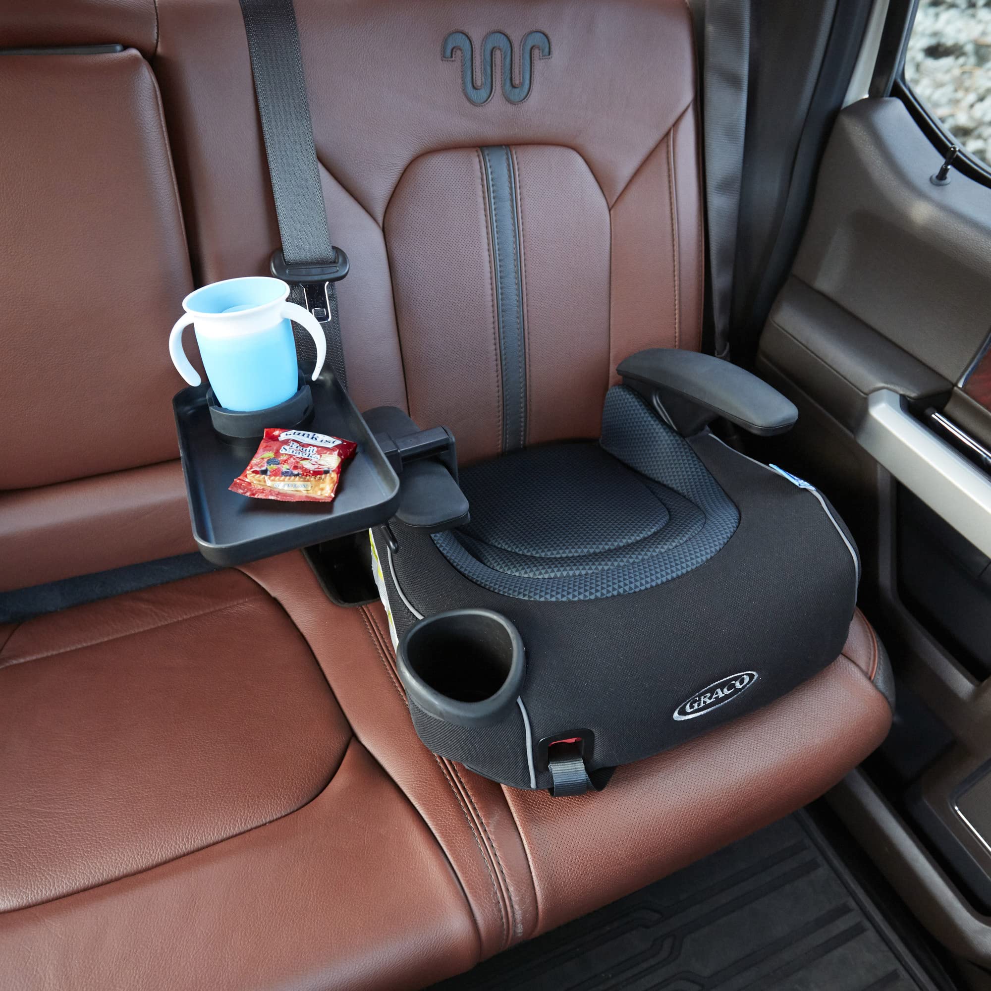 Adjustable Travel Tray Organizer with Universal Quick-Attach Clamps - Perfect for Car Seats, Strollers, Wagons & Armrests - Keep Snacks, Toys & Essentials Handy on Road Trips & Family Outings