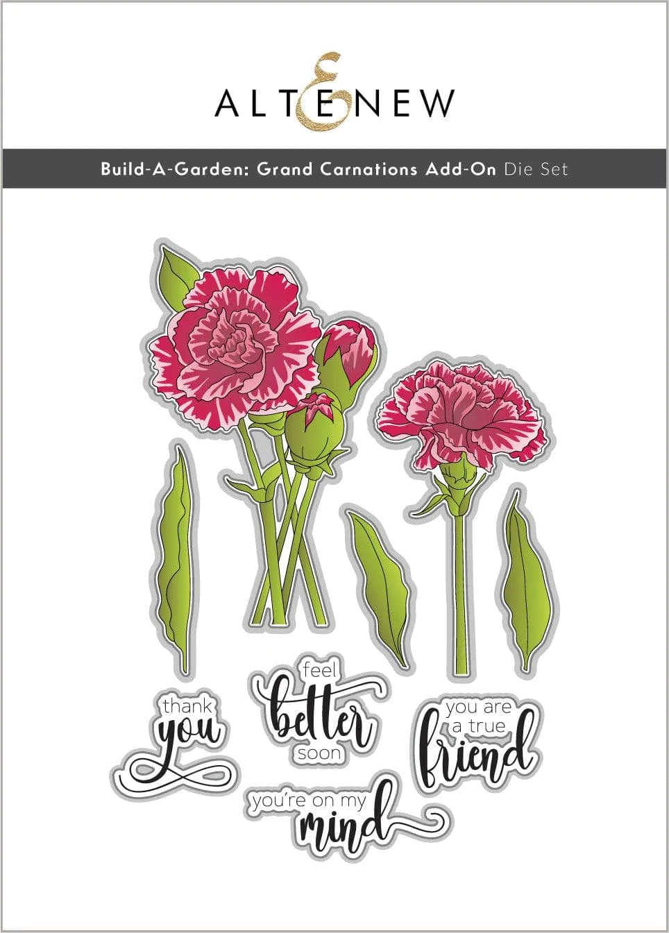 Build A Garden: Grand Carnations Add-On Die Set for DIY Floral Cards & Scrapbooking | Perfect for Home Decor & Craft Projects