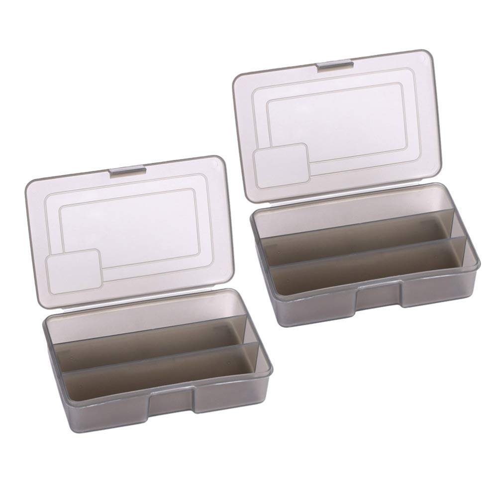 BESPORTBLE 2-Piece Waterproof Fishing Bait Box Set - Plastic Lure Storage Tray with Pulley for Fishing Accessories, Tackle Organization & Outdoor Fishing Gear | Ideal for Freshwater, Saltwater & Ice Fishing