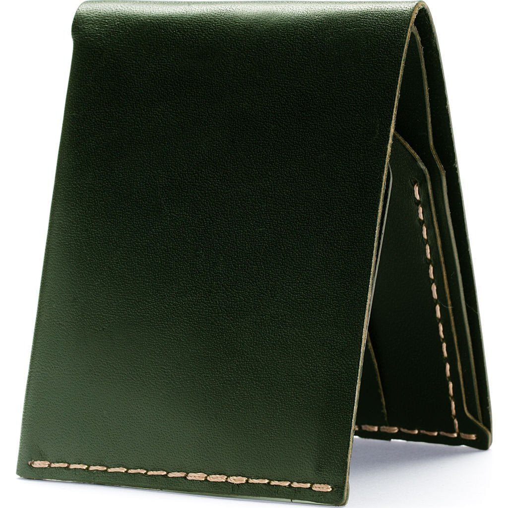 Ezra Arthur No. 6 Genuine Leather Wallet for Men - Slim RFID Blocking Bifold Wallet in Olive Green | Perfect Gift for Dad, Husband & Business Professionals