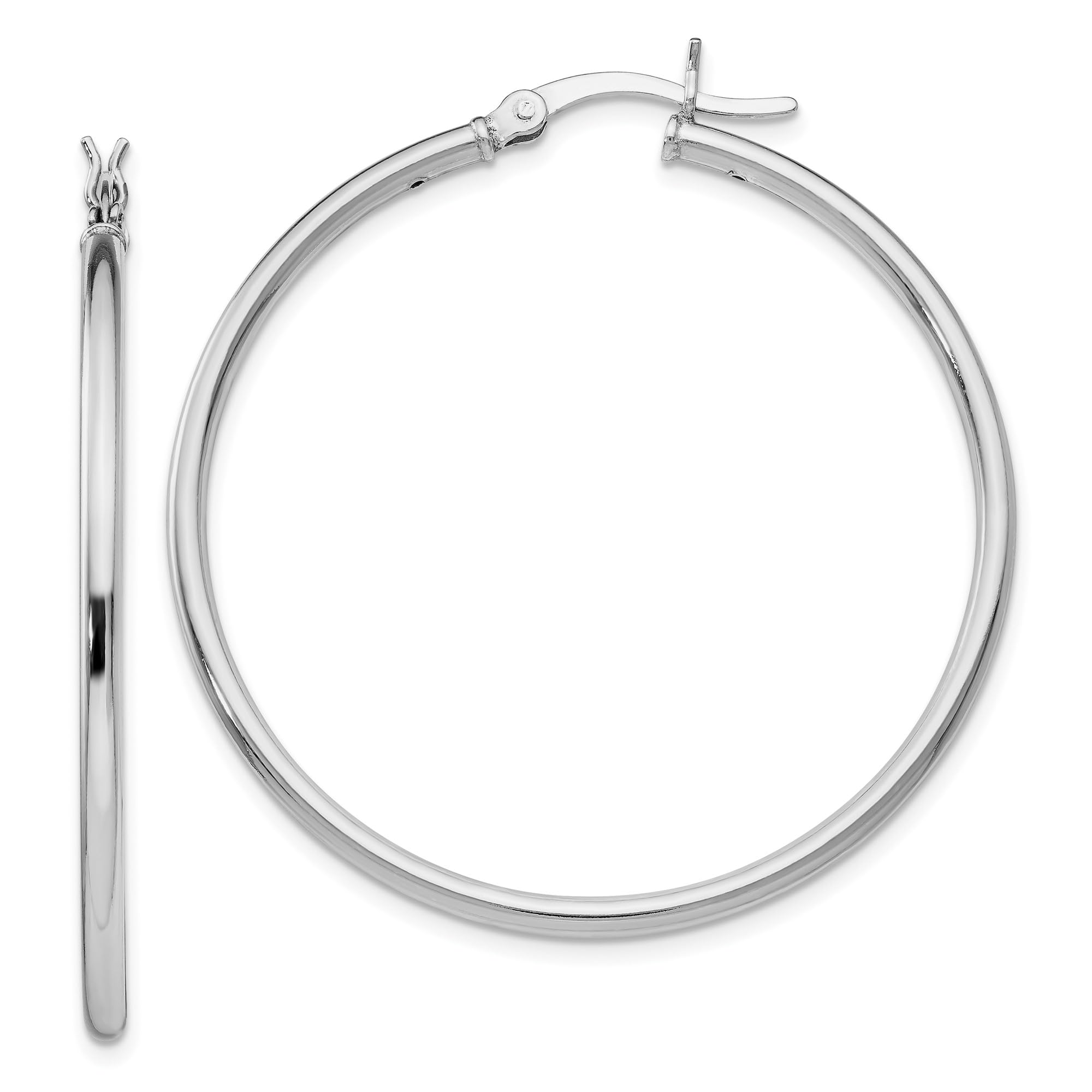925 Sterling Silver Hinged Round Large Hoop Earrings for Women - Classic Fashion Jewelry for Everyday Wear, Parties & Special Occasions