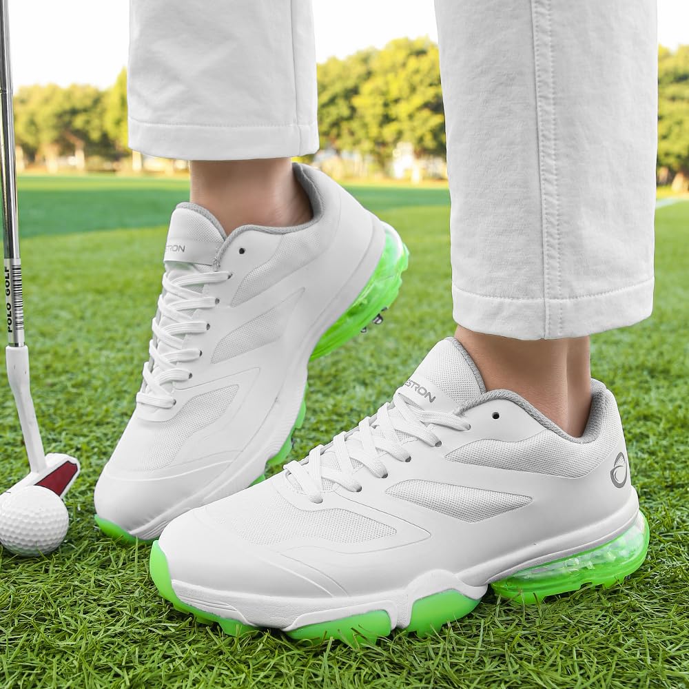 THESTRON Men's Professional Golf Shoes with 8 Spikes - Lightweight Waterproof Outdoor Sport Sneakers for Men - Perfect for Golf Courses & Casual Wear