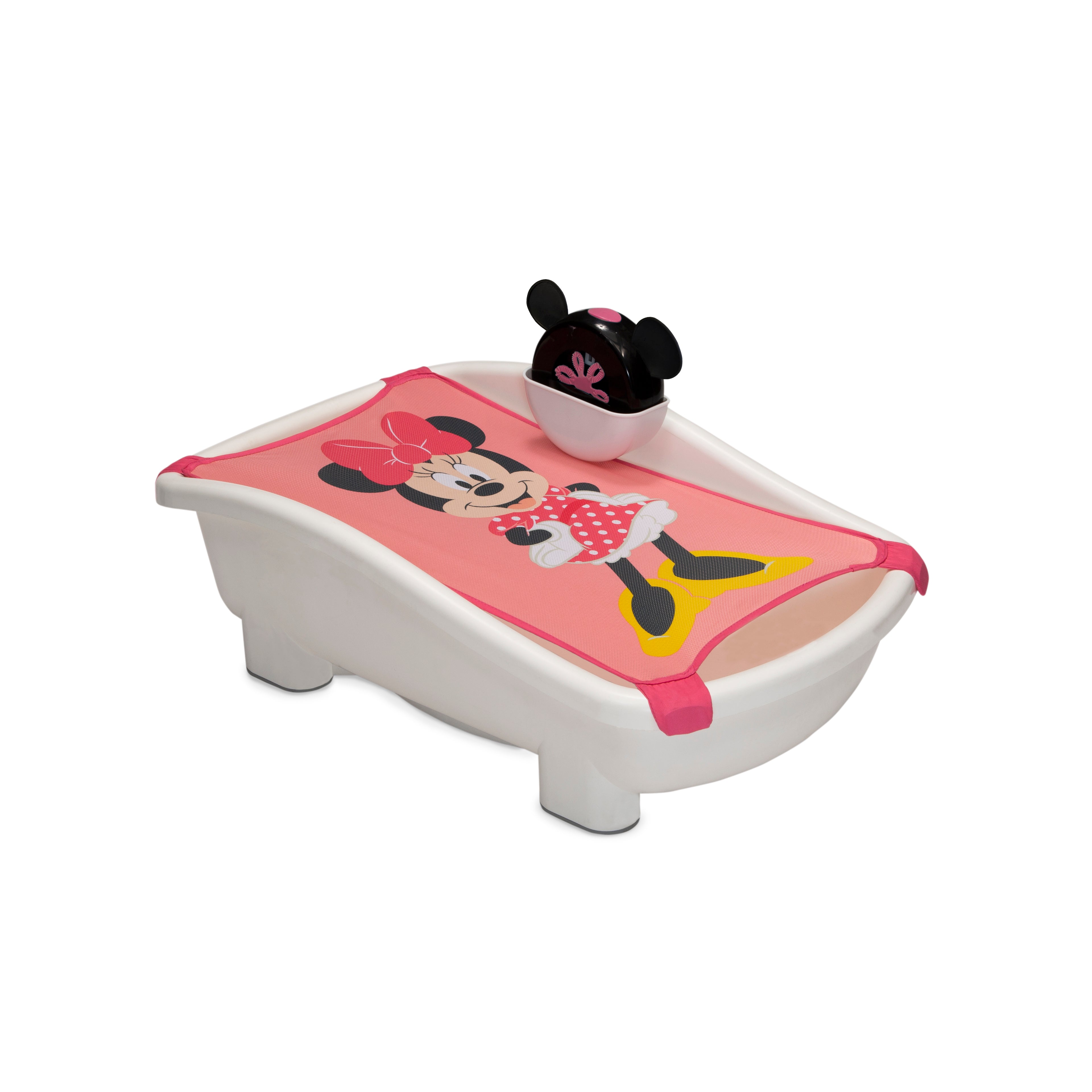 Disney Minnie Mouse 3-in-1 Baby Bathtub with Sling & Bubble Blower - Newborn to Toddler Bath Tub for Safe & Fun Bath Time - Perfect for Infants, Newborns & Toddlers at Home or Travel