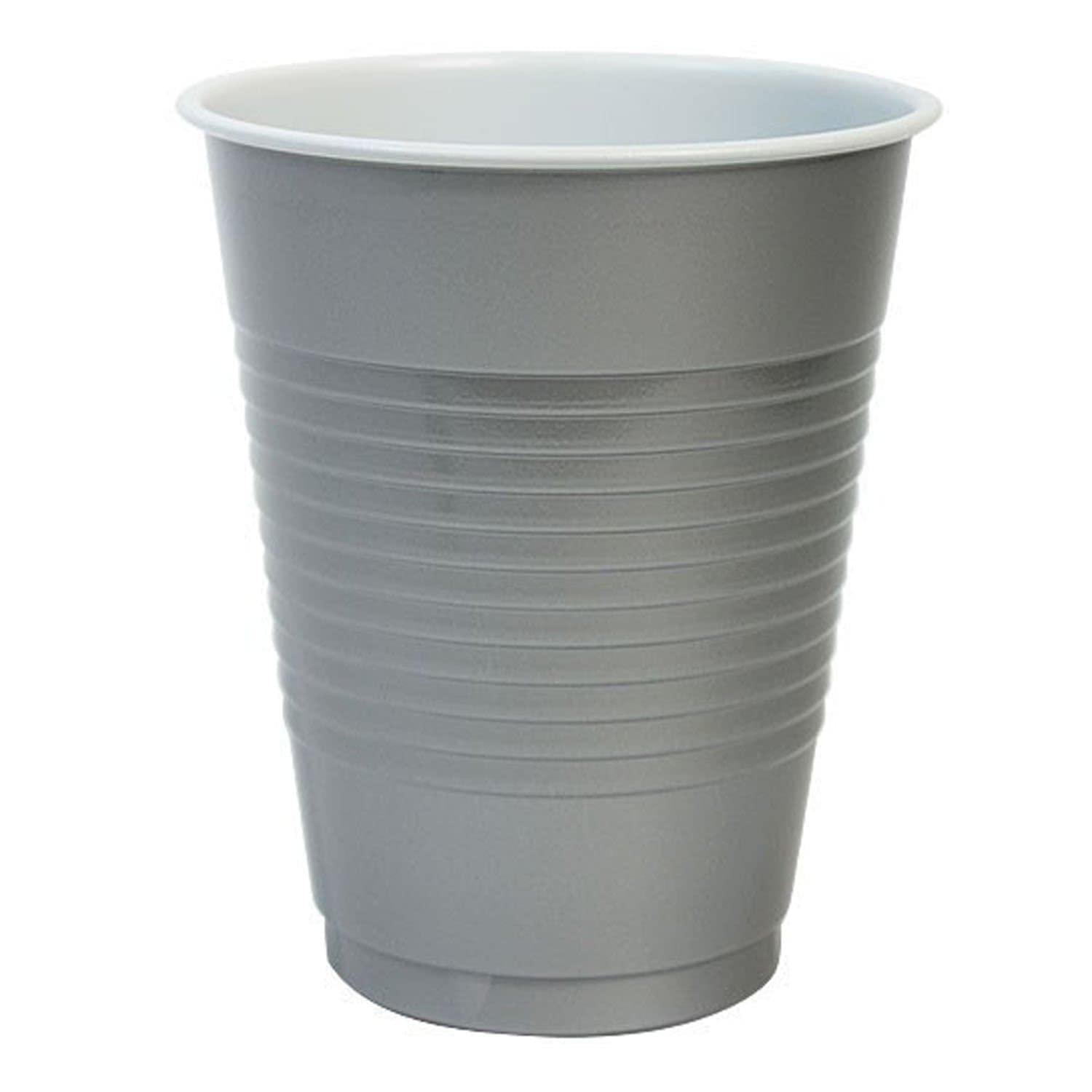 Hanna K. Signature 18 oz Silver Plastic Cups - Elegant Disposable Cups for Parties, Weddings & Events