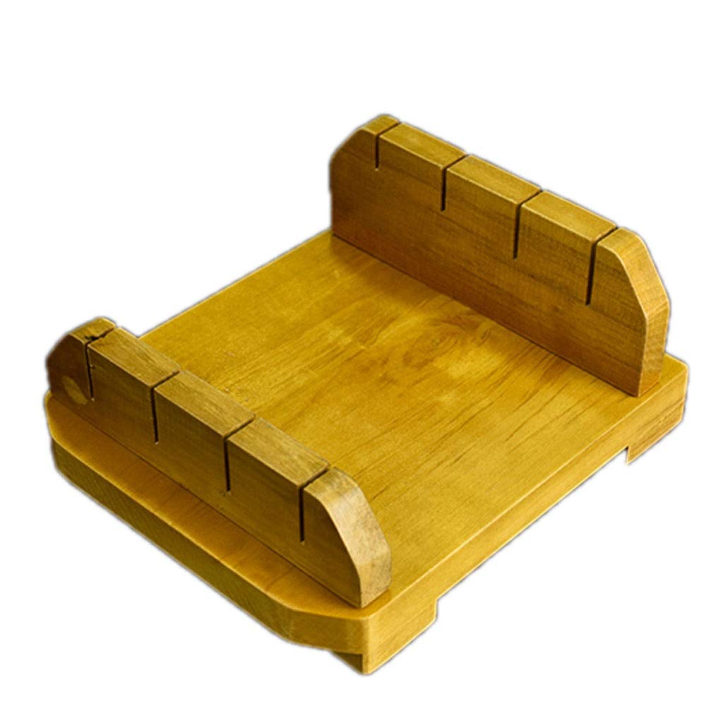 Premium Solid Wood Knife Block - 4 Slot Horizontal Knife Holder for Home Kitchen, Space-Saving Utensil Organizer (Natural Wood Color) - Perfect for Countertop Storage & Knife Protection