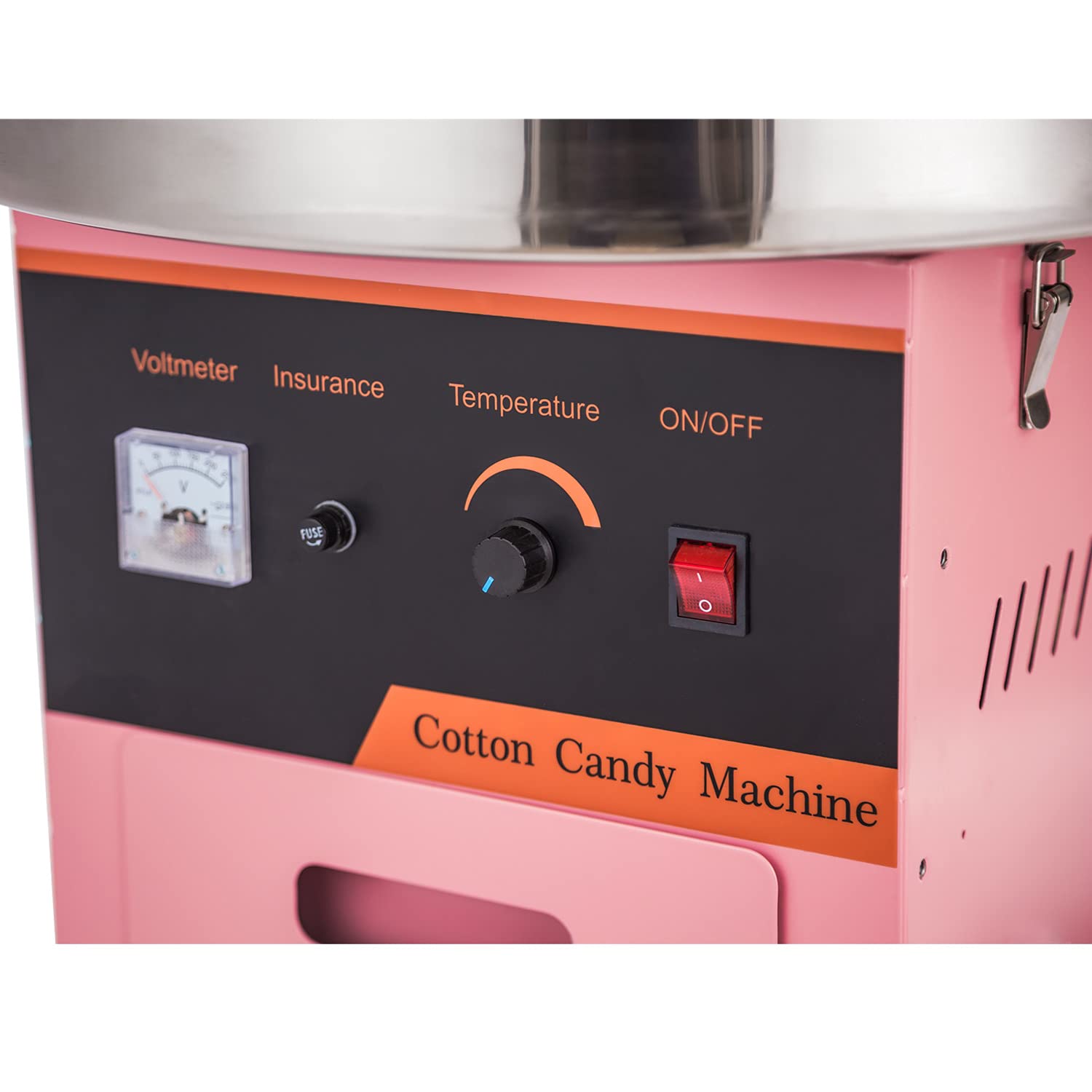 Commercial Cotton Candy Machine Electric Candy Floss Maker - 110V Pink Party Cotton Candy Maker for Birthdays, Carnivals, Fairs & Events | Perfect for Home, School, Business & Outdoor Use (Pink, No Wheels)
