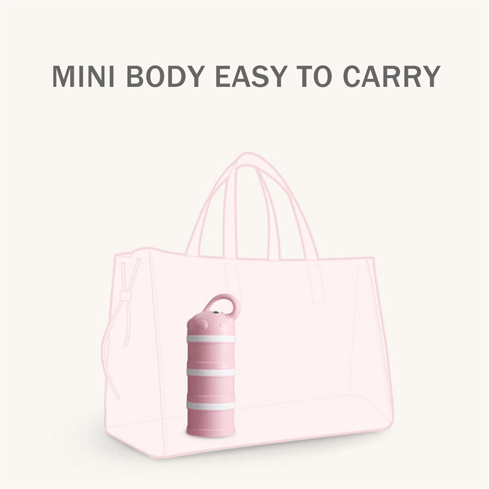 Portable 3-Layer Formula Dispenser & Milk Powder Container - Large Capacity Baby Formula Storage Box, Snack Organizer for Travel & Home Use (Pink) - Perfect for Diaper Bags, Nursery & On-the-Go Feeding