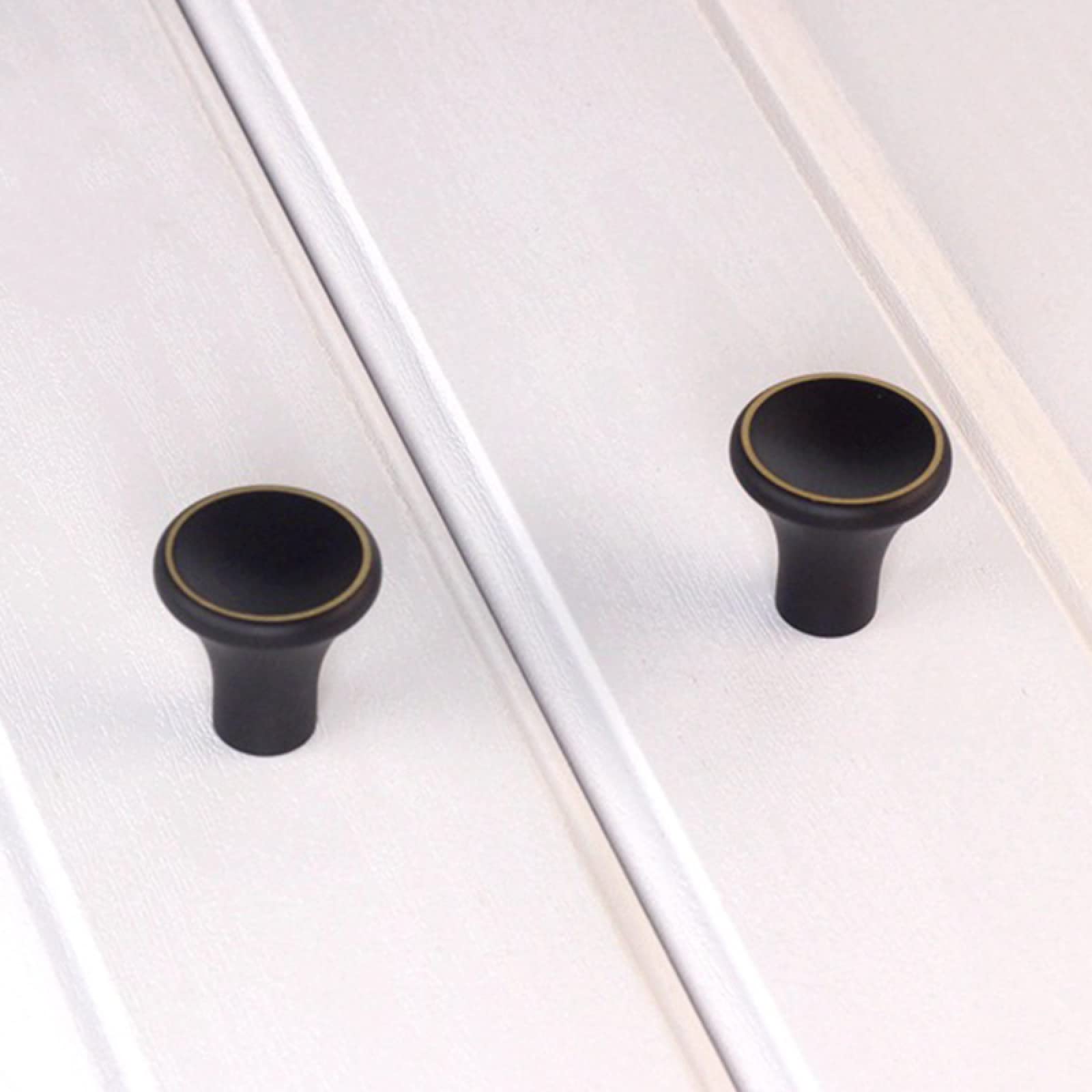 Solid Brass Cabinet Knobs - 4Pcs Round Drawer Pulls for Kitchen & Dresser