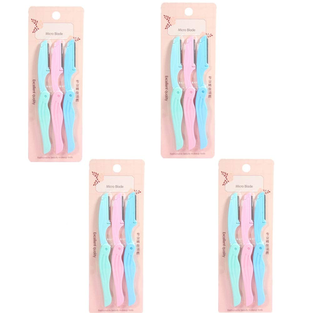 Professional Eyebrow Razor & Face Shaver for Women - 4 Pack Dermaplaning Blades for Smooth Skin | Perfect for Eyebrow Shaping, Peach Fuzz Removal & At-Home Skincare Routine