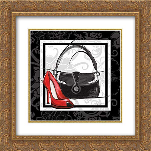 Gorham Gregory 28x28 Gold Ornate Frame with Double Matted Museum Art Print - Purse and Shoe II Wall Decor for Living Room, Bedroom & Office