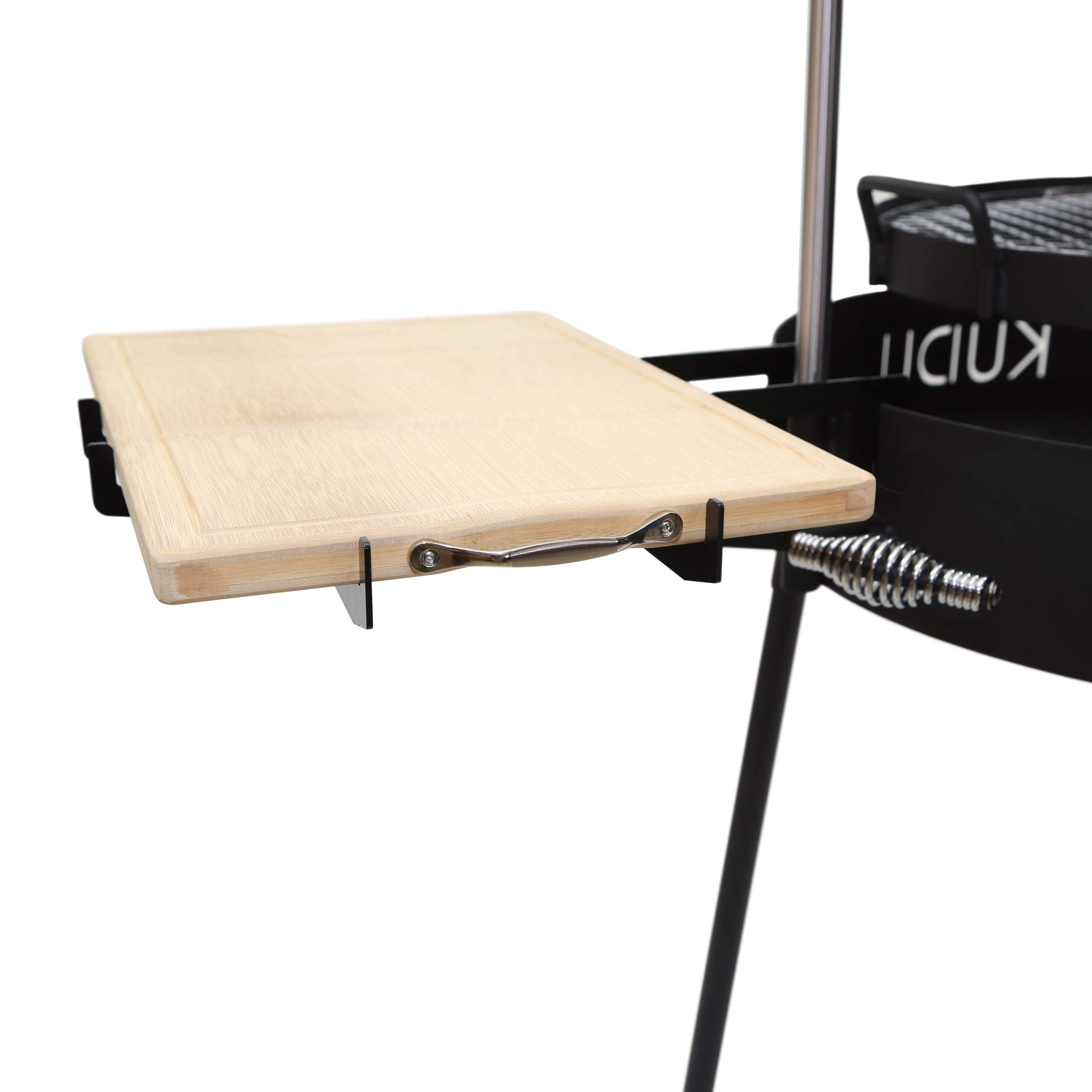 Premium KUDU Grill Bamboo Cutting Board Attachment & Side Stand | Compatible with KUDU 1 & 2 Grills | Durable Food Prep Accessory for Outdoor Cooking, Camping & Backyard BBQs