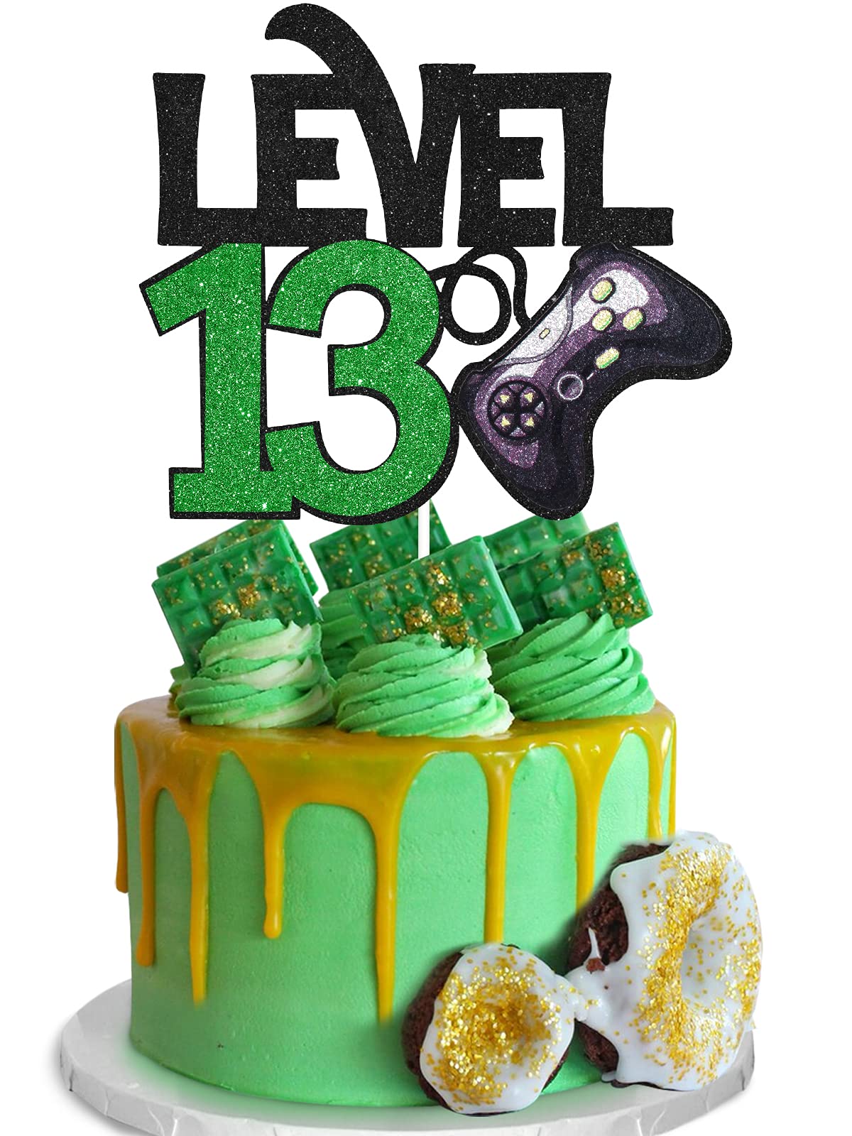 Level 13 Video Game Birthday Cake Topper - Gaming Party Decorations for Boys 13th Birthday - Perfect for Level Up Theme Parties, Gaming Celebrations & Cake Decorations